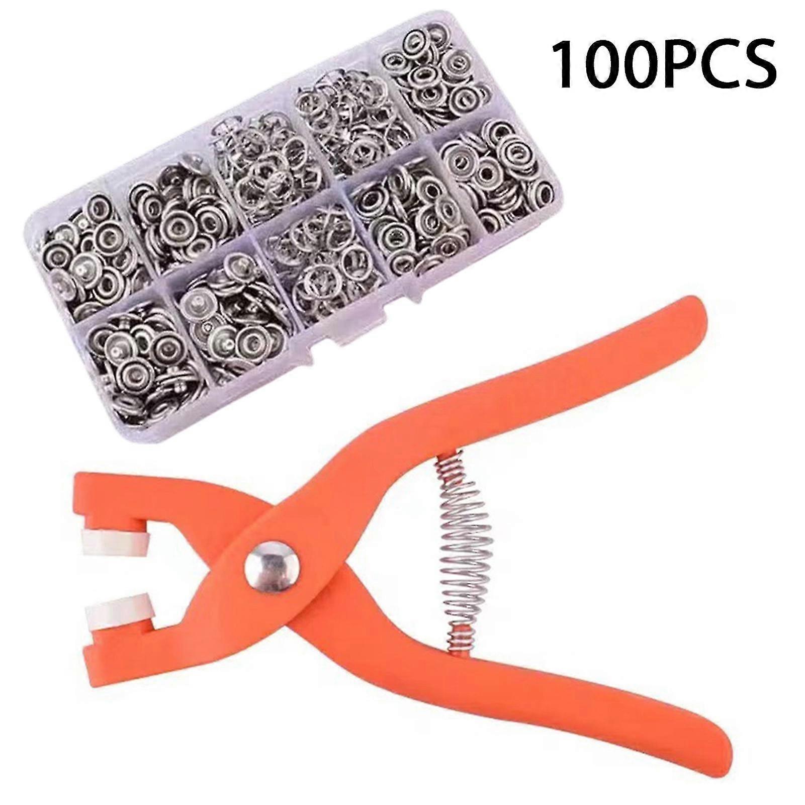 Metal Snaps Buttons With Fastener Pliers Tool Kit Five Claw Buckle Set Sewing Free Buttons Set For