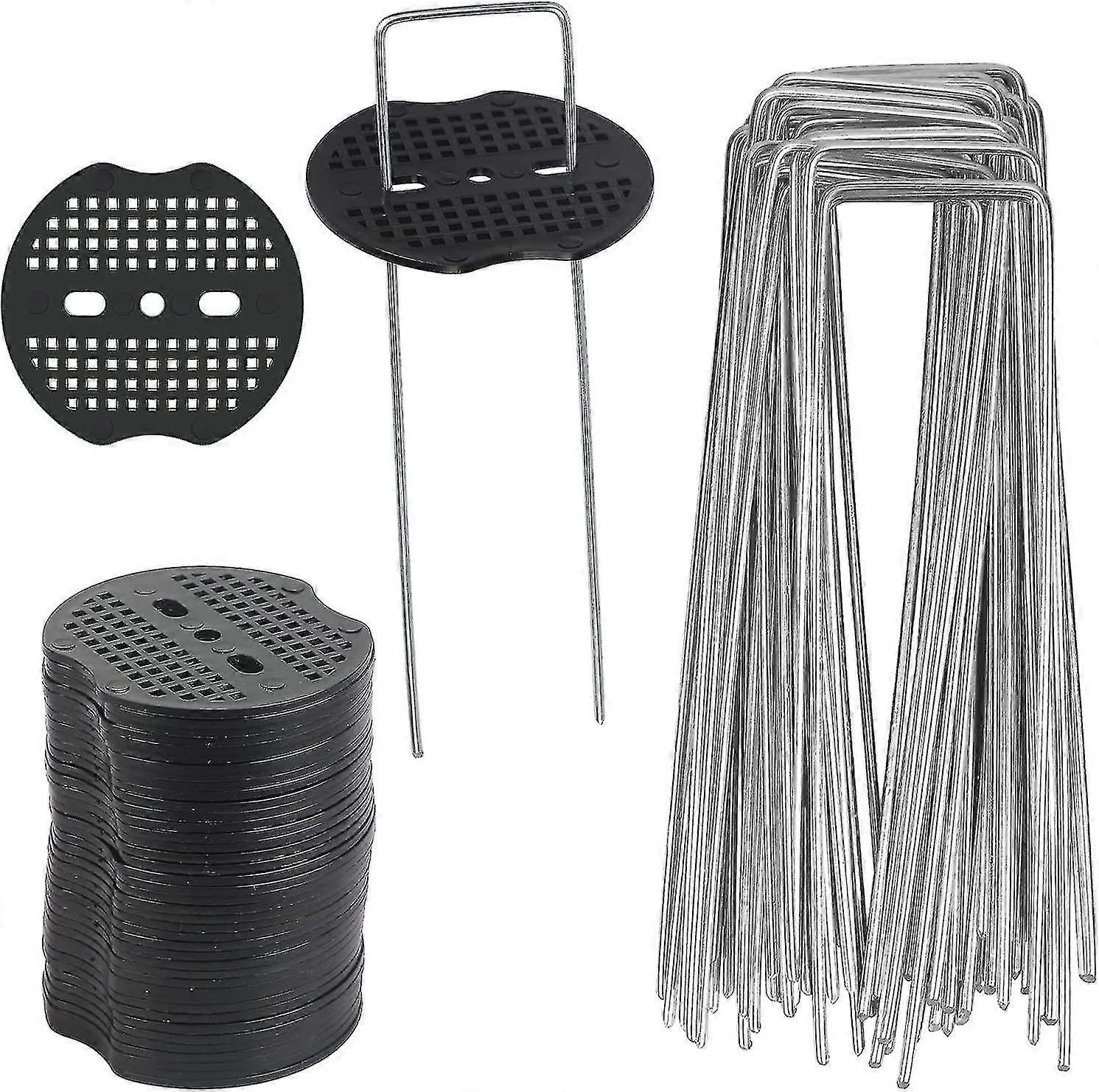 40 Pcs Garden Stakes, Sardine Tarpaulin With 40 Washers, Fixing Stakes For Tarpaulin Tarpaulin Mulching, Weed Cloth, Tent Ground Sheets 15*4