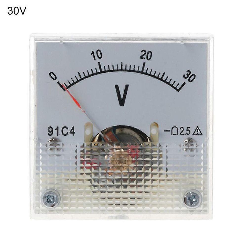 91C4-V DC Voltmeter Pointer Type 0-5V 20V 30V 100V 150V 250V Voltage Meter Class 2.5 Accuracy Analog Panel Meter Home