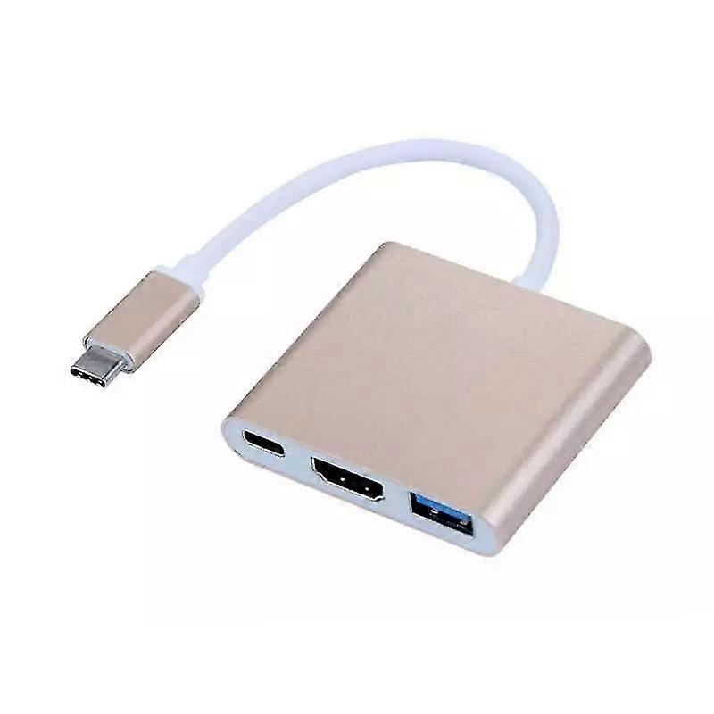 ZRUXE USB type C Adapter to HDMI/USB 3.0-Gold