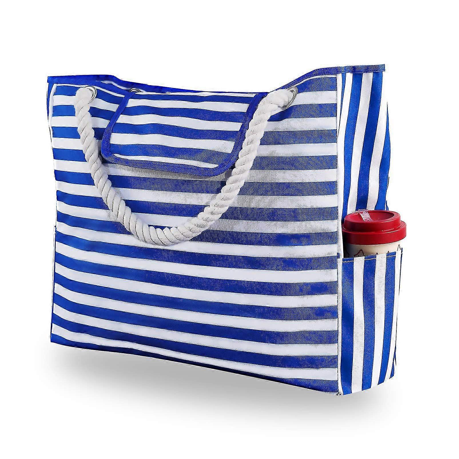 Extra Large Waterproof Canvas Beach Bag With Inner Pockets For Travel-weekender Big Pool Tote Bag With Inner Pockets