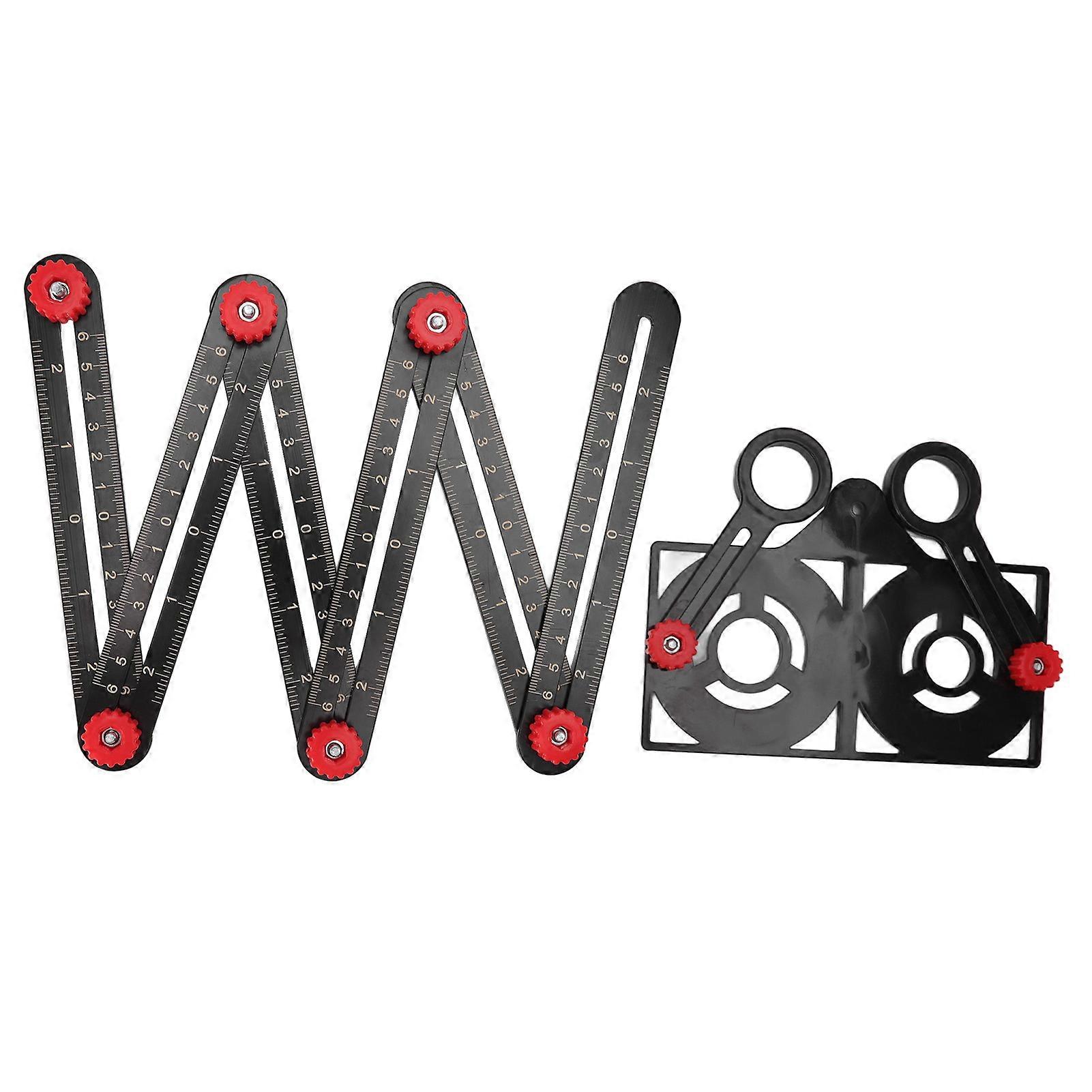 ドリルロケータータイル穴付きアルミニウム合金マルチアングル測定定規エンジニアリング用ロケーター測定ツール6倍