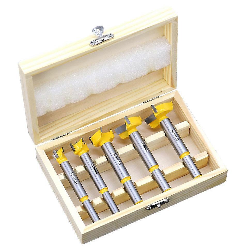 5pc Forstner Tips Hinge Boring Drill Bit Set for Carpentry Wood Window Hole Cutter Auger Wooden Drilling Dia 15 20 25 30 35mm