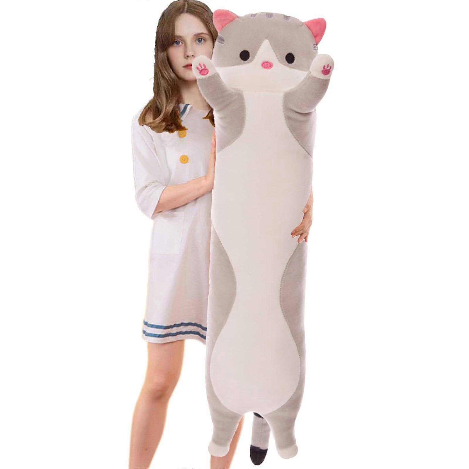 Uzun Kedi Peluş Yastık Yumuşak Kedi Sarılma Yastık Dolması Hayvan Yastık Sevimli Kitty Uyku Atmak Yastık Çocuklar için Hediye -GSL