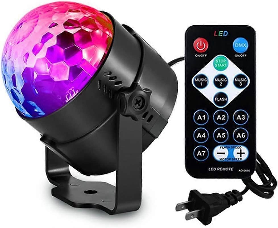 Led Sound Activated Party Lights with Remote Control DJ Lighting Disco Ball Strobe Club Lamp 7 Modes Stage Par Light Magic Mini Led Stage Lights for C