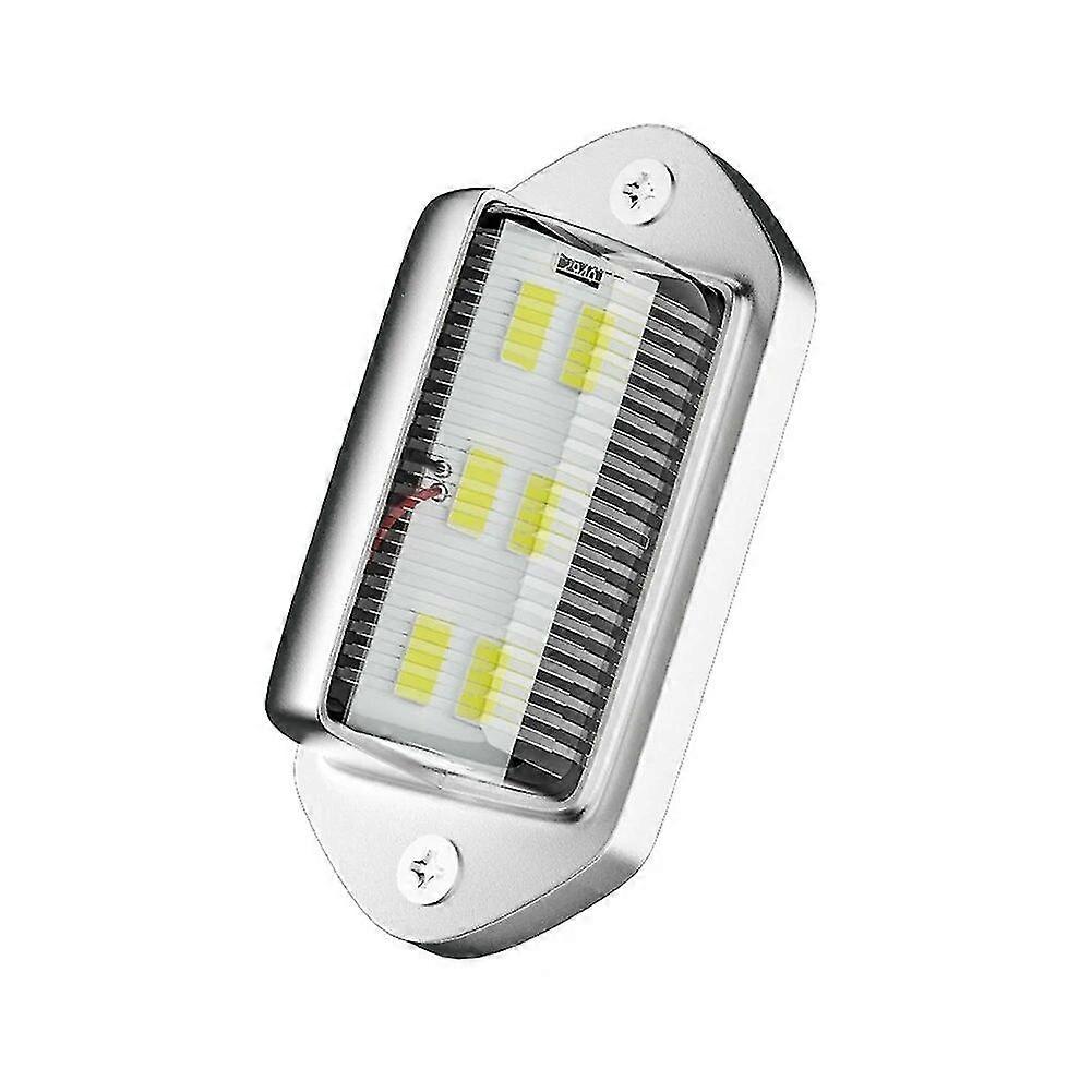 Universal 2pcs 6led Car License Plate Lights 12-24v Led Side Marker White Warning Signal Light For Suvs Trucks Trailers Buses