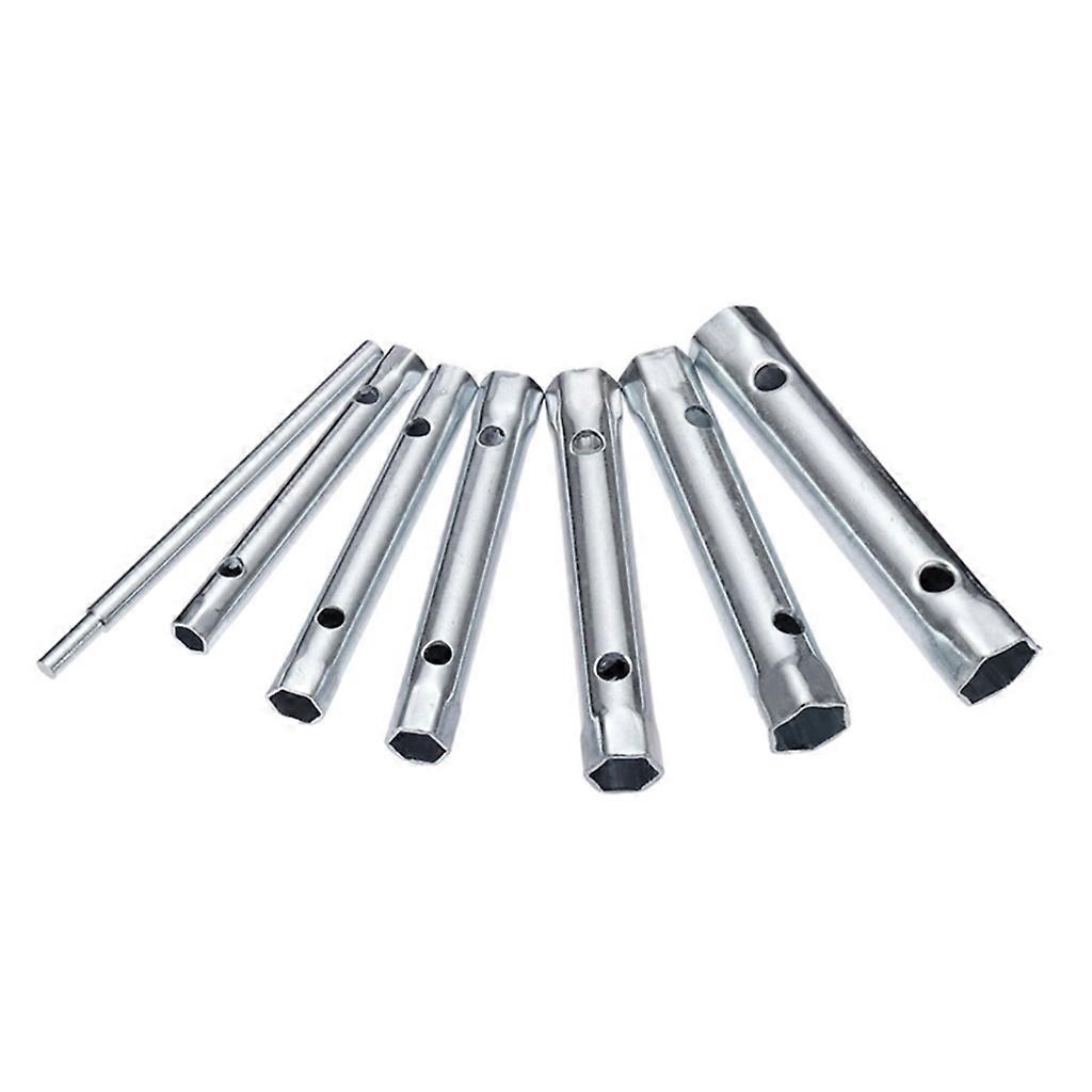 6Pcs/set Wrench Tubular Tube Bar Socket Spanner Double Ended Highly Polish