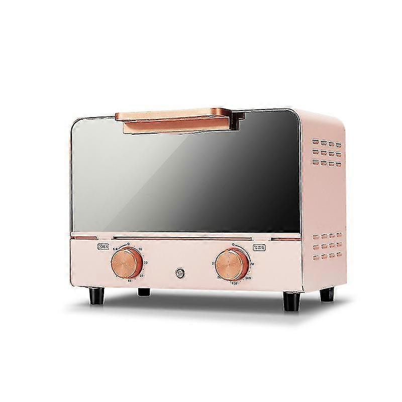 Toaster Oven Countertop Home Broil Baking Small Multi-function Fully Automatic 10l Large-capacity Cake Bread Baking Electric With Timer-1400w, Pink