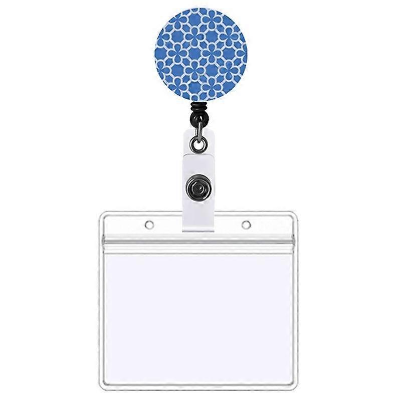 Student Lanyard Retractable Pull Clip Badge ID Name Card Case Flower Business Credit Card Holder Plastic Employee Card Cover