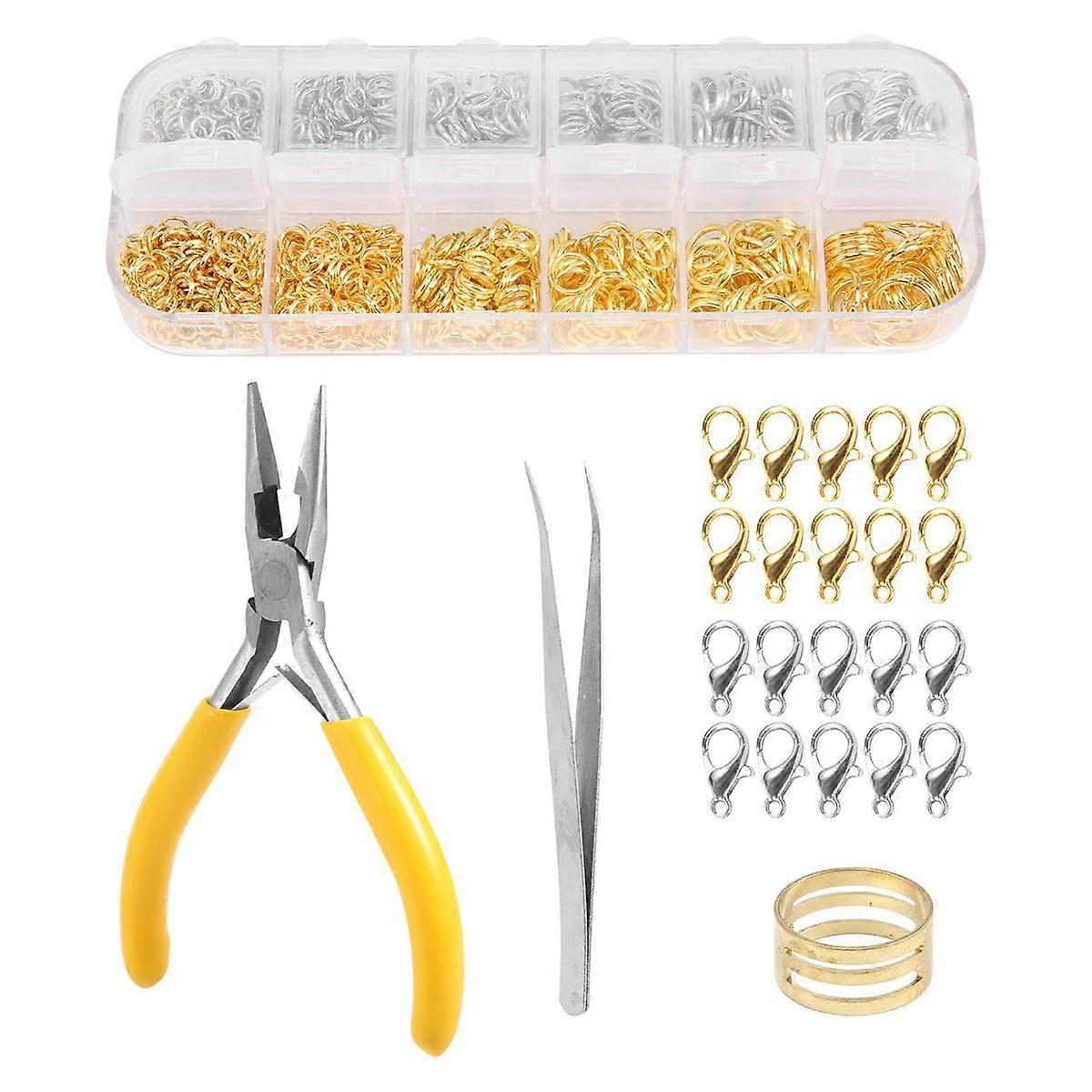 1544 Pcs Jump Rings Kit Open Jump Rings Gold Jewelry Making Kit for Making Earring Necklace Bracele