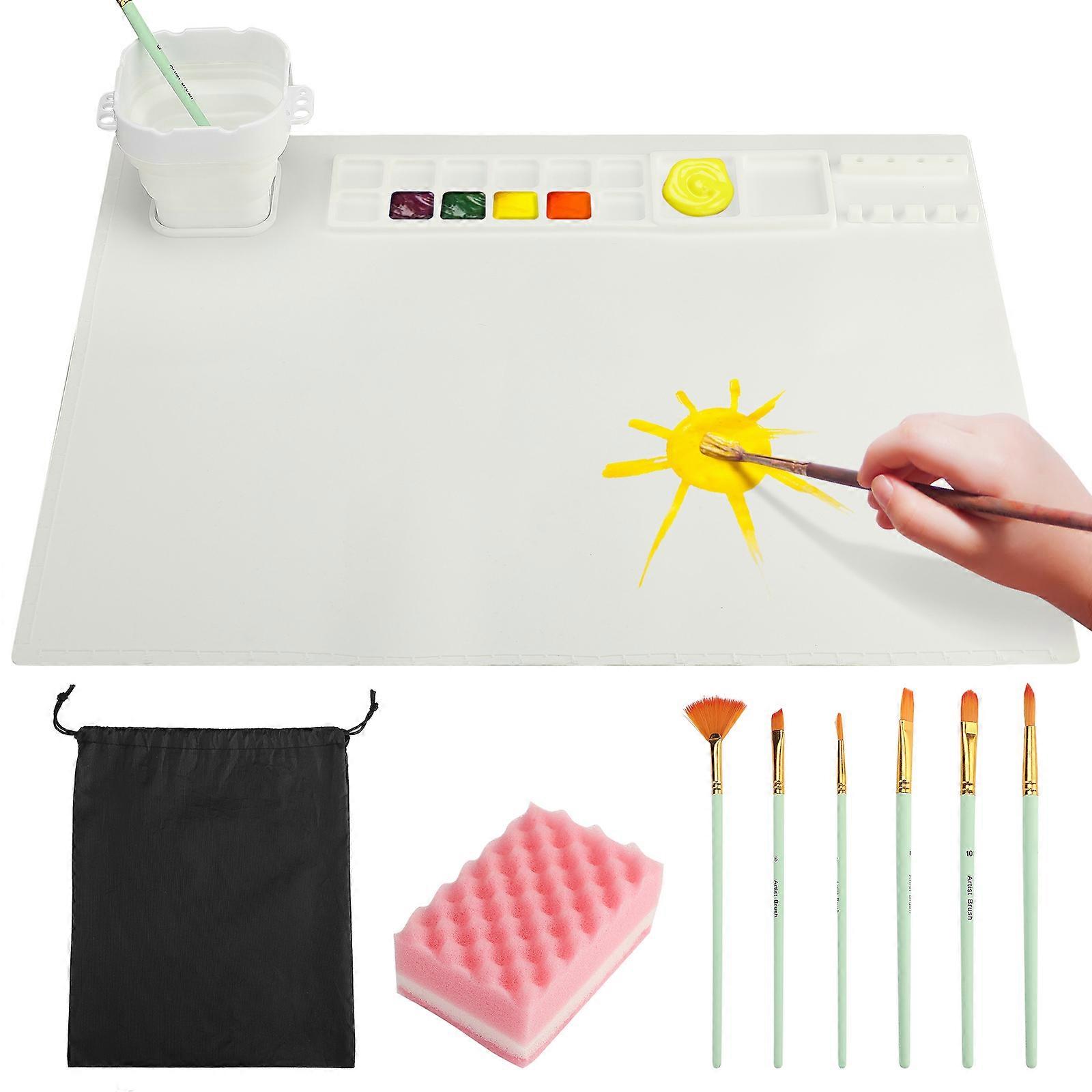 New Painting Clay Resin Casting Tool Art Mat Nonstick Practical Multipurpose Silicone Durable With Painting Brush