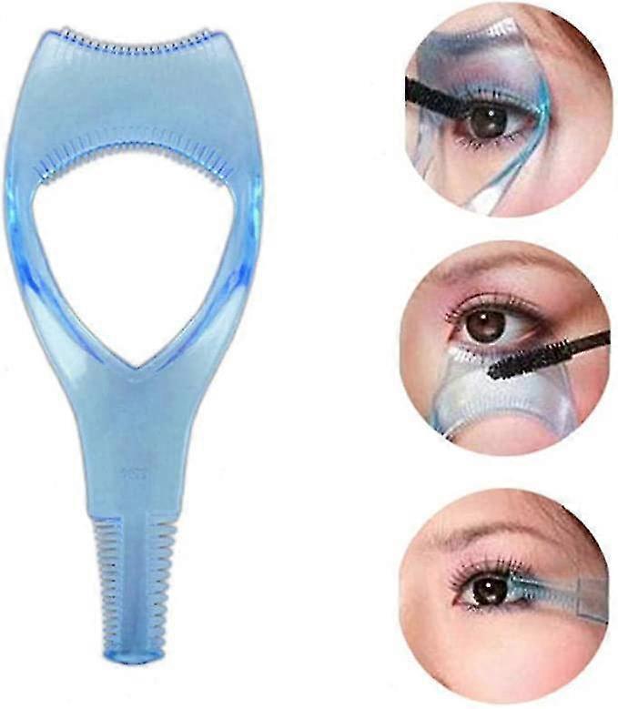 3 Pcs 3 In 1 Eyelashes Tools, Shield Applicator Guard Eyelash Guide For Makeup Clear Plastic Eyelash Card (blue)