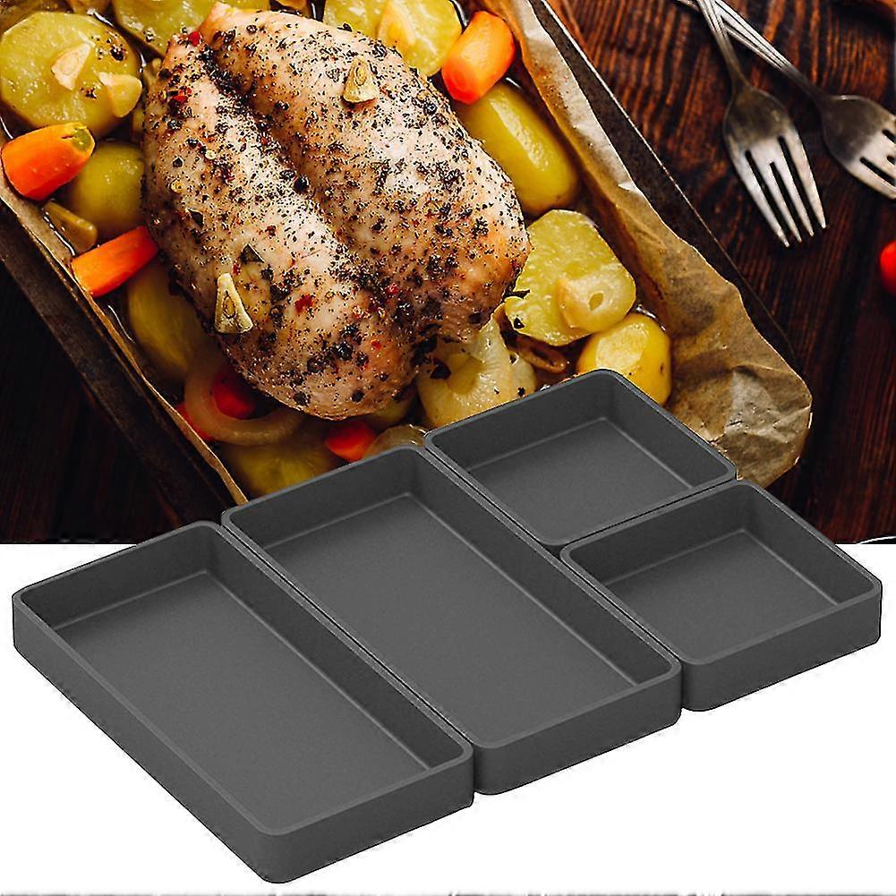 4pcs Reusable Silicone Baking Sheet Cooking Oil Free Kitchen Tray Pan