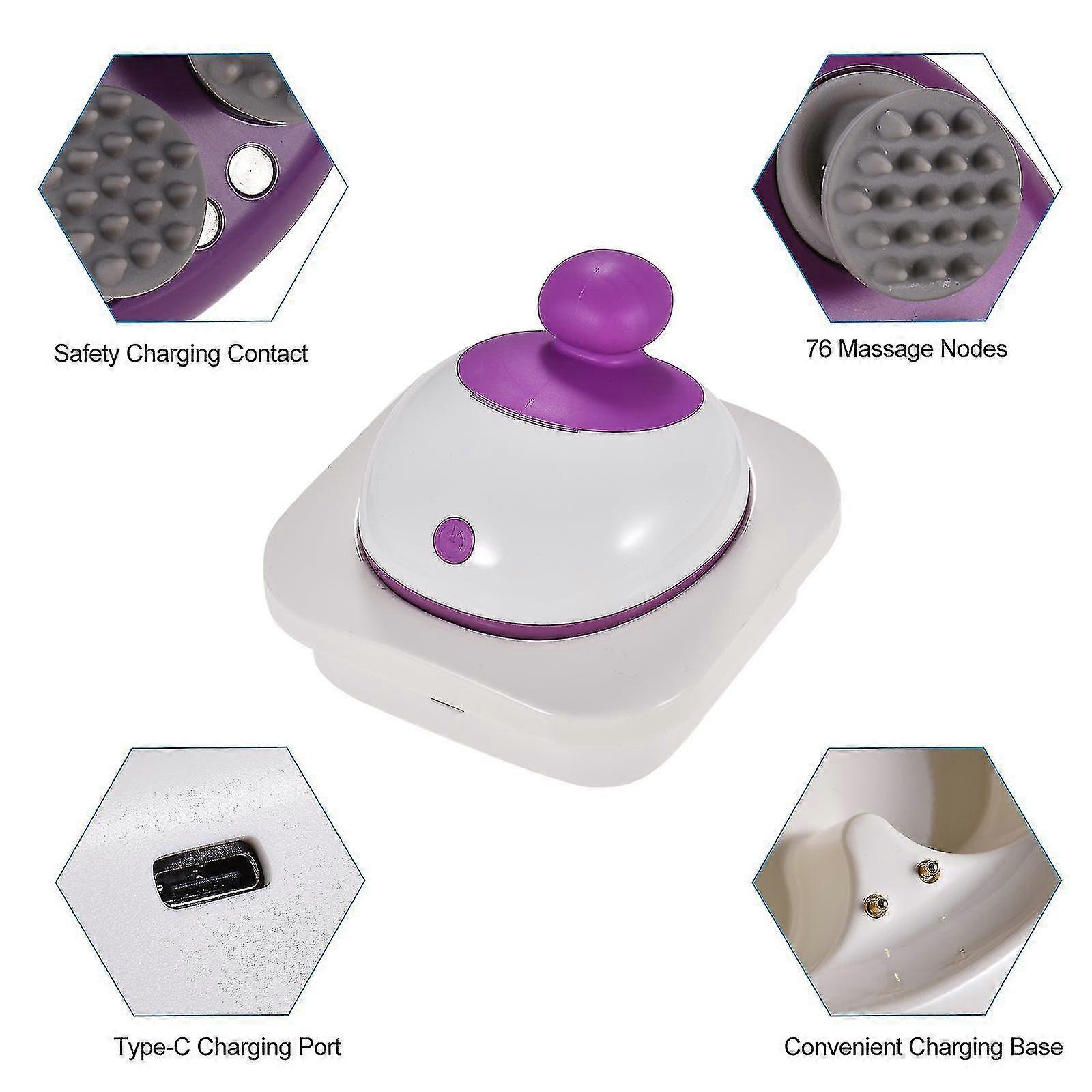 Electric Scalp Massager Cordless Head Massager With 4 Kneading Heads Portable Handheld Head Scratcher Stress Relax For Muscles