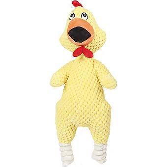 Perro de peluche perro de pana duradero juguete de peluche con forma de pollo chirriante