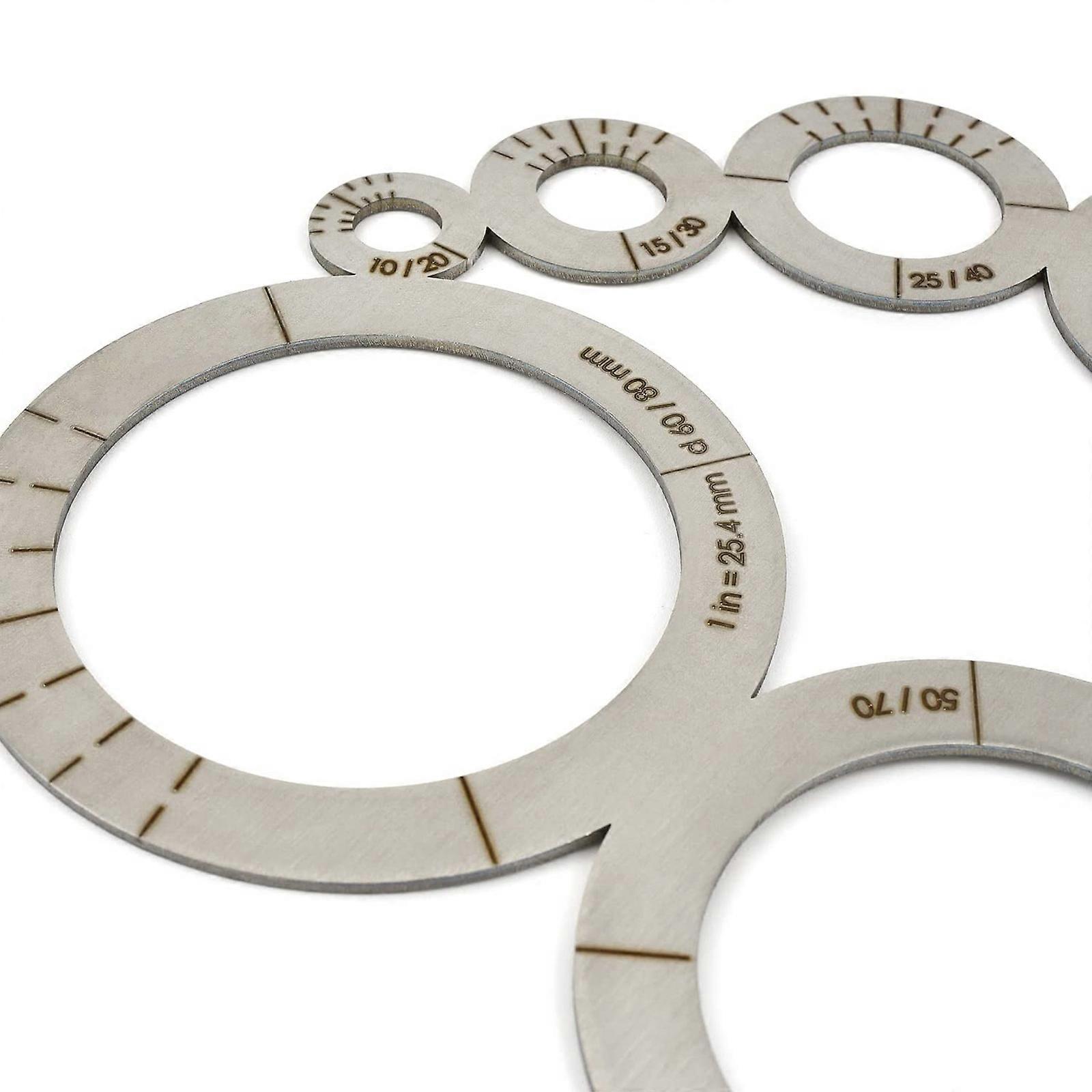 Cutting Ruler Measuring Tools Metal Circle Template Stainless Steel New 17.515.5cm / 6.96.1in R Fixed Seven Arcs