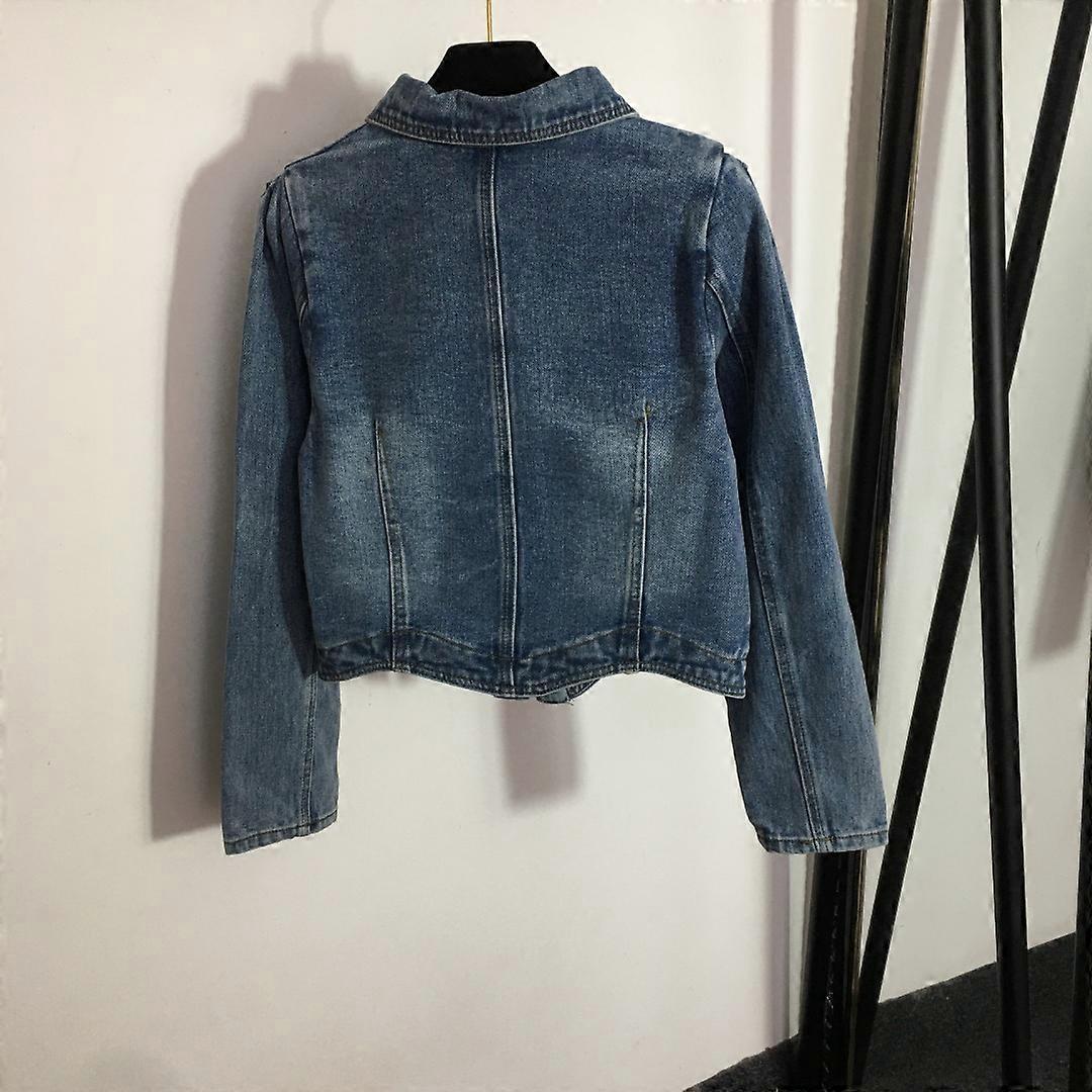 2023 New Spring Top Short Versatile Irregular Denim Coat for Women
