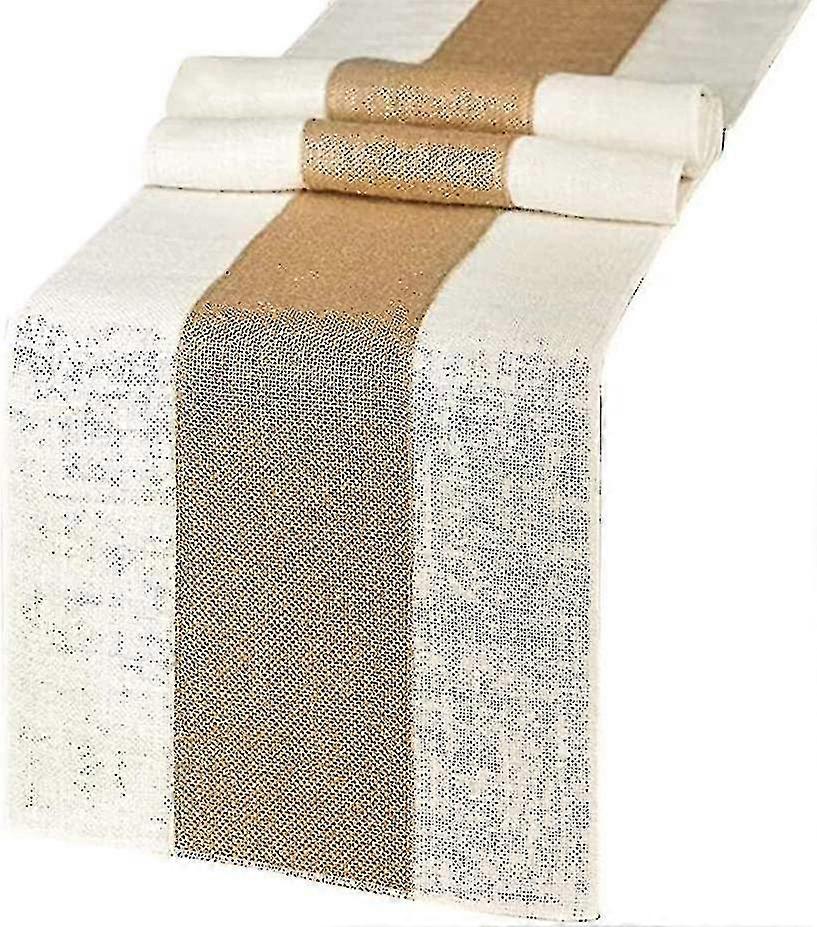 Table Runner Jute, Two-tone Construction, Dirt-repellent
