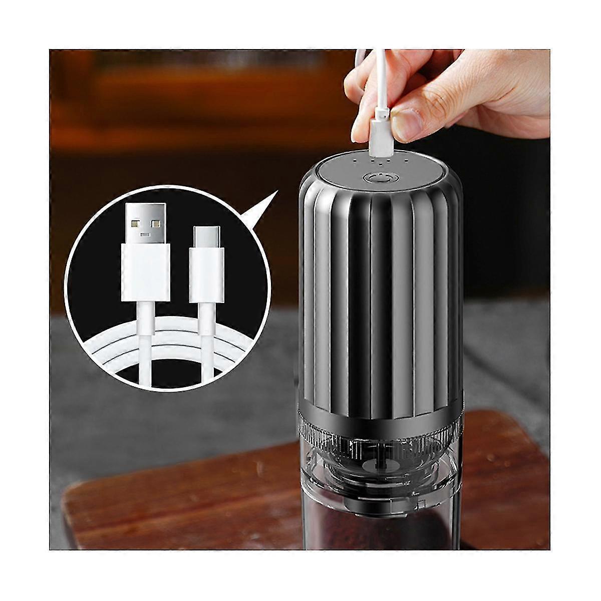 Electric Coffee Grinder Portable Adjustable Coffee Beans Grinder Automatic Usb Ceramic Grinding Core Coffee Maker-a