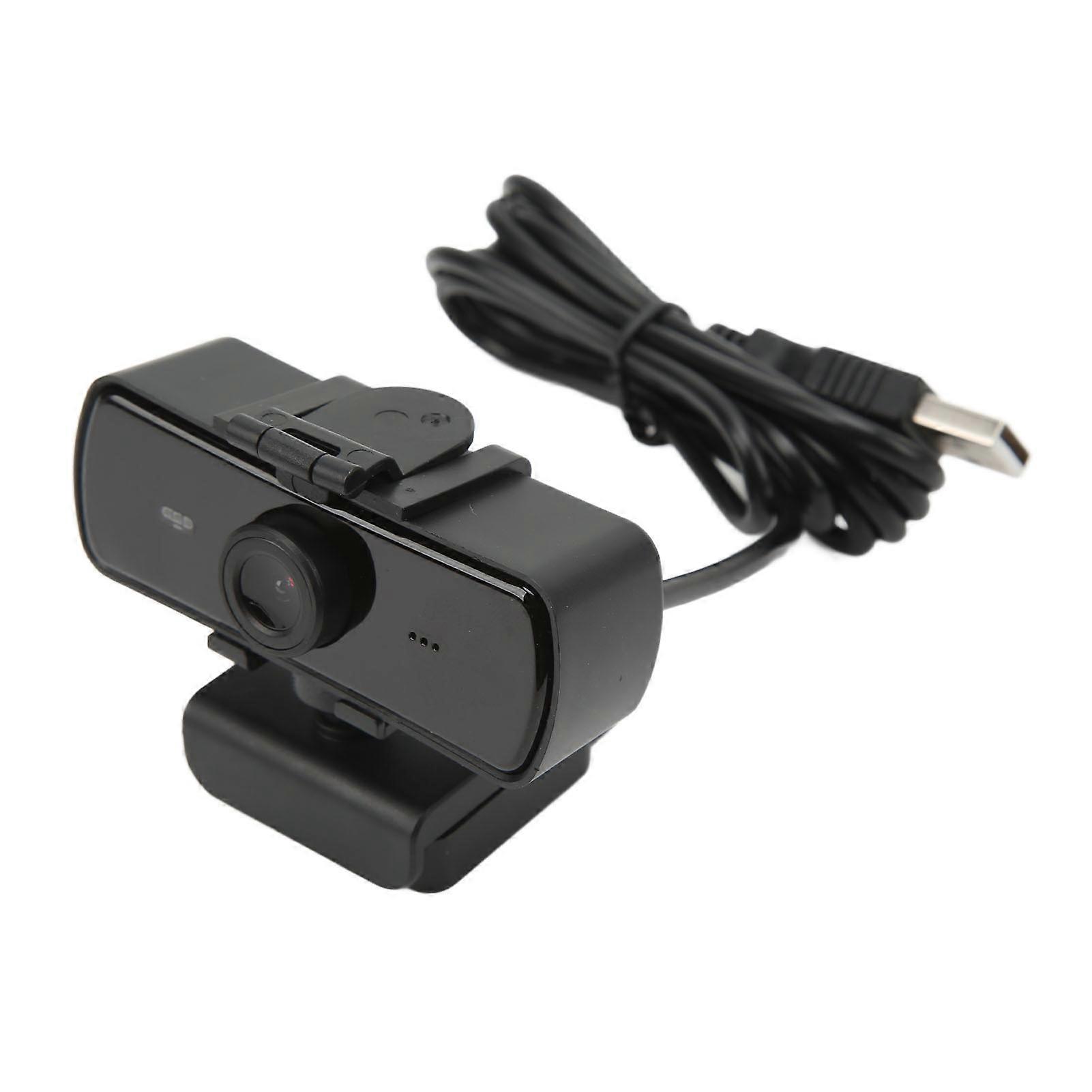 USB Computer Camera Drive Free Built in Microphone Lens Protection Cover With 2K HD Video Call
