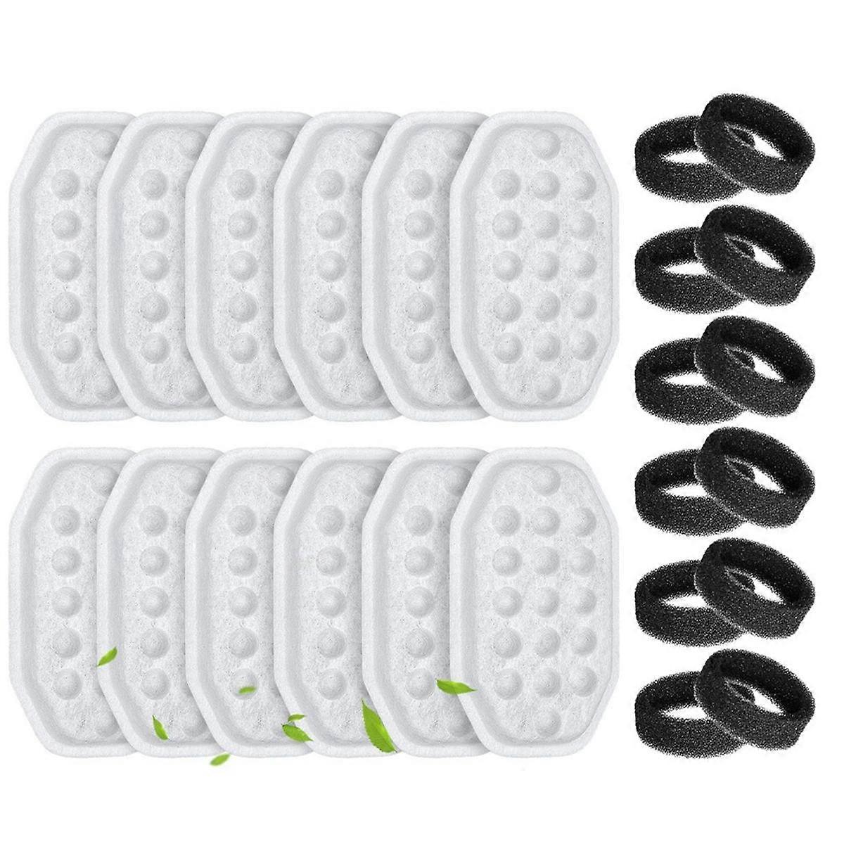 24-Pack Cat Fountain Filter Replacements and Pre-Filter Sponges for 10 Oz/3.2 Stainless Steel Pet F