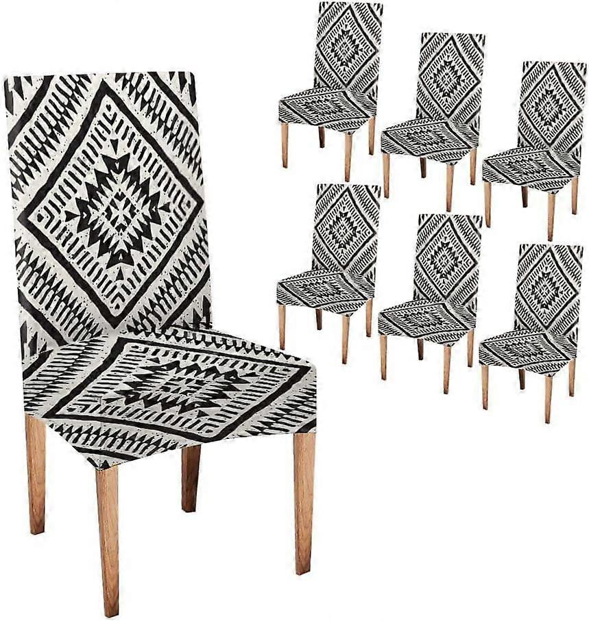 Aztèque Parson Chair Housses 6 Pack Aquarelle dessinée à la main avec des grues dansantes japonaises blanches répété Wit Chaise de salle à manger Protector Housse de siège