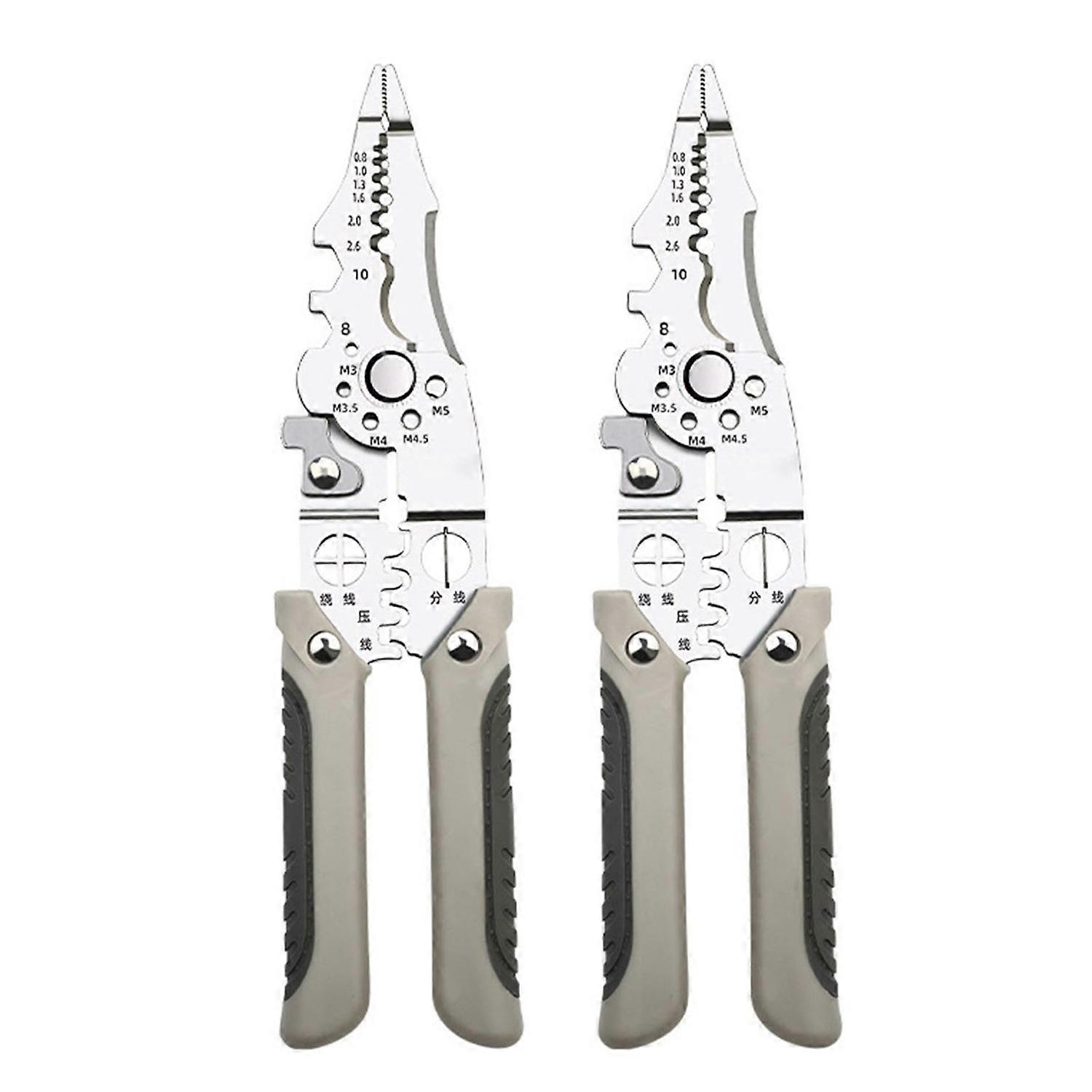 Multifunctional Wire Stripper Crimper Cable Cutter Pliers with Non-Slip Handle High Strength Sharp