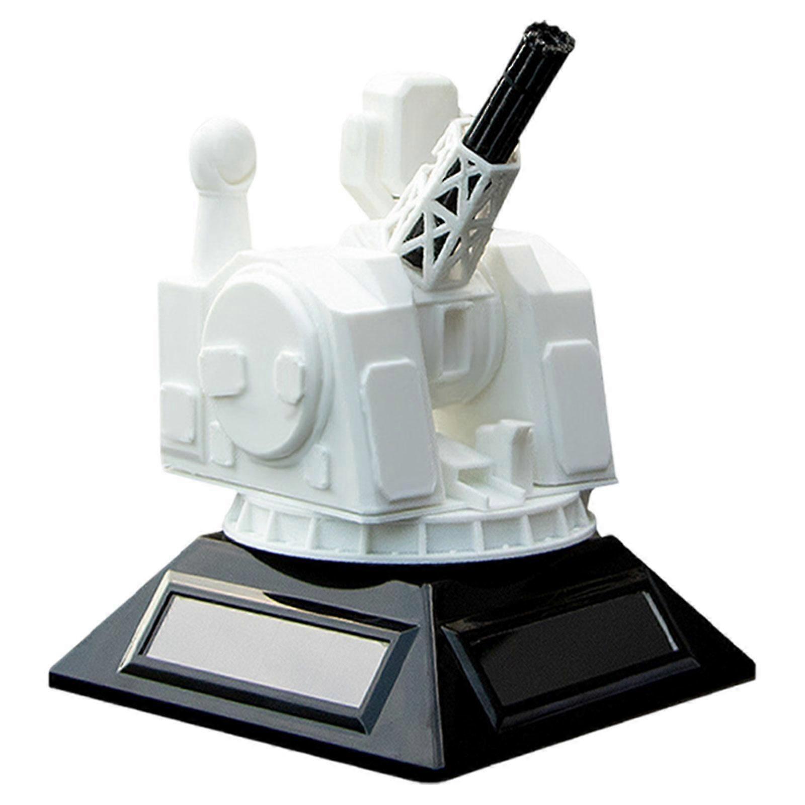 Solar Powered Militaries Model Rotating Ornament for Studio Auto Tabletop White