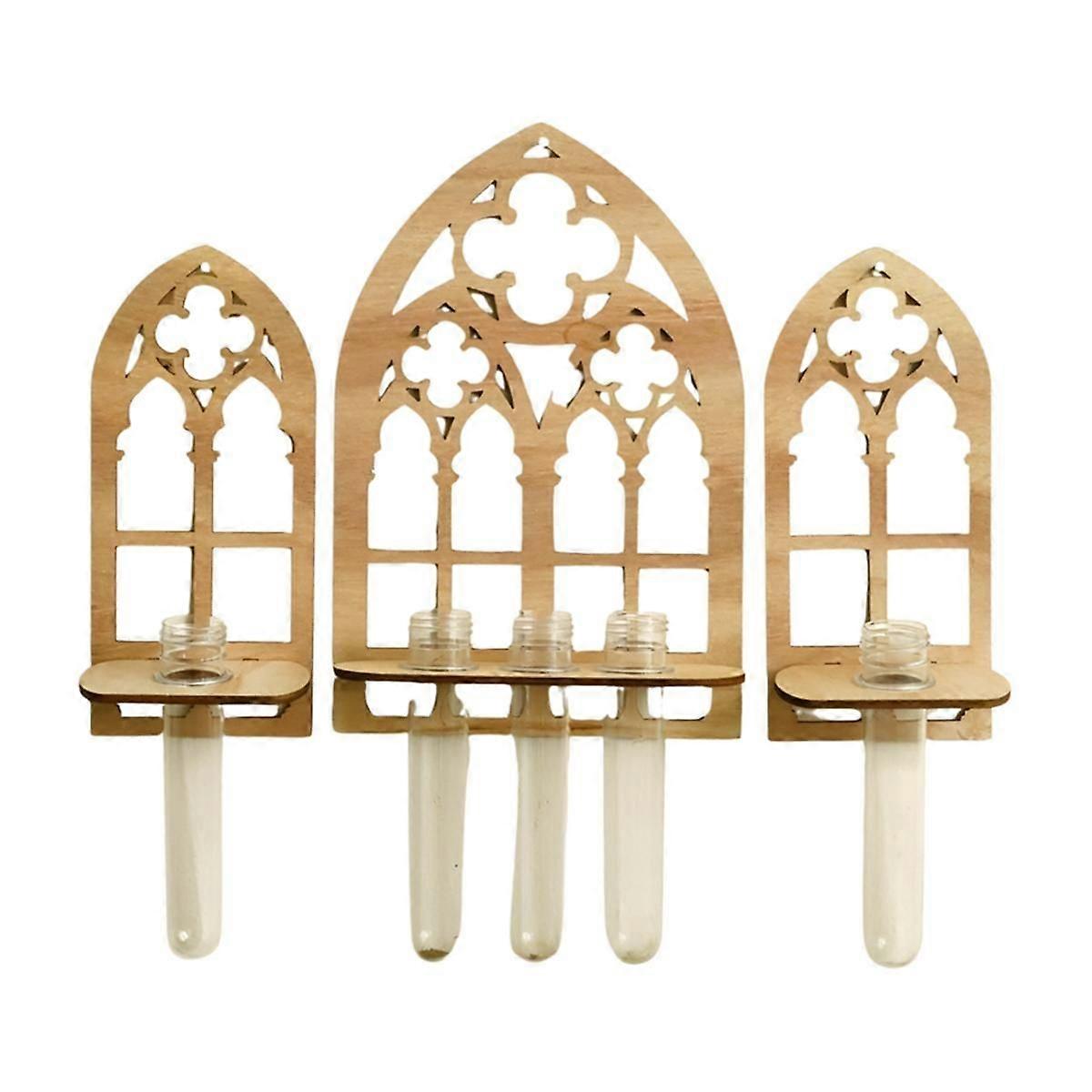 محطة تكاثر النباتات الخشبية مع 5 مزهريات أنبوب اختبار عرض نباتي مثبت على الحائط للخطة الداخلية