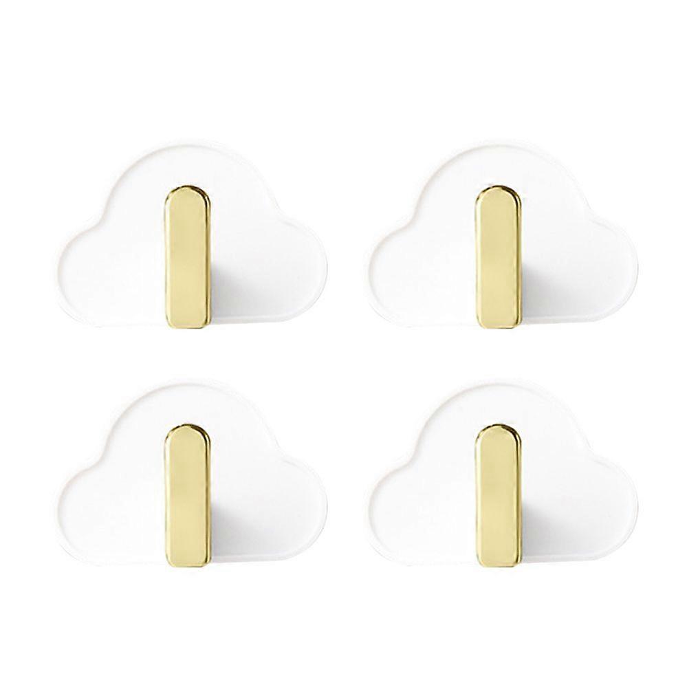 4 Pcs Clothes Hooks Punching-free Hanging Hooks Cloud Shape Hat Bag Hooks