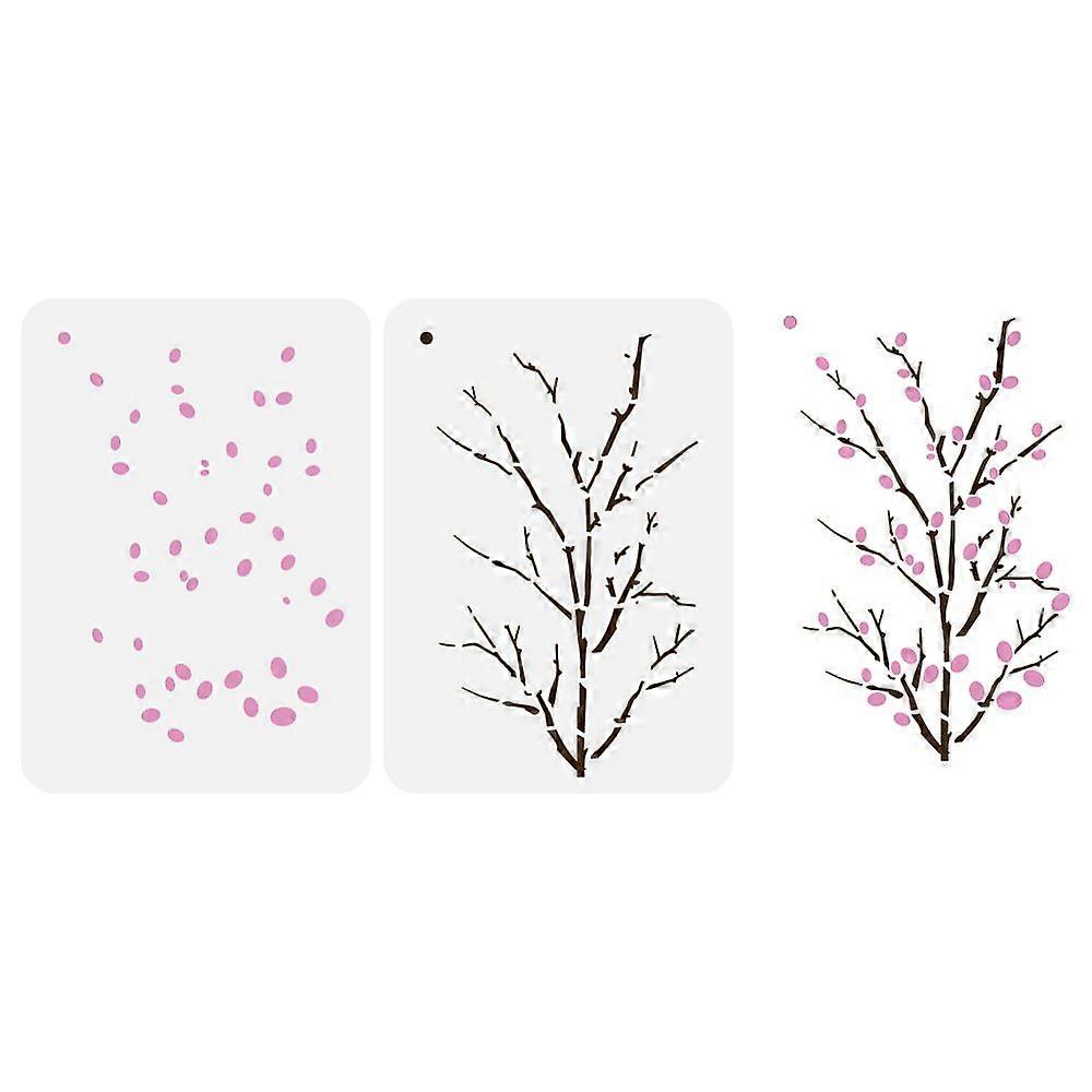 2Pcs 2 Styles Halloween PET Hollow Out Drawing Painting Stencils for DIY Scrapbook Photo Album Branch 297x210mm 2pcs/set