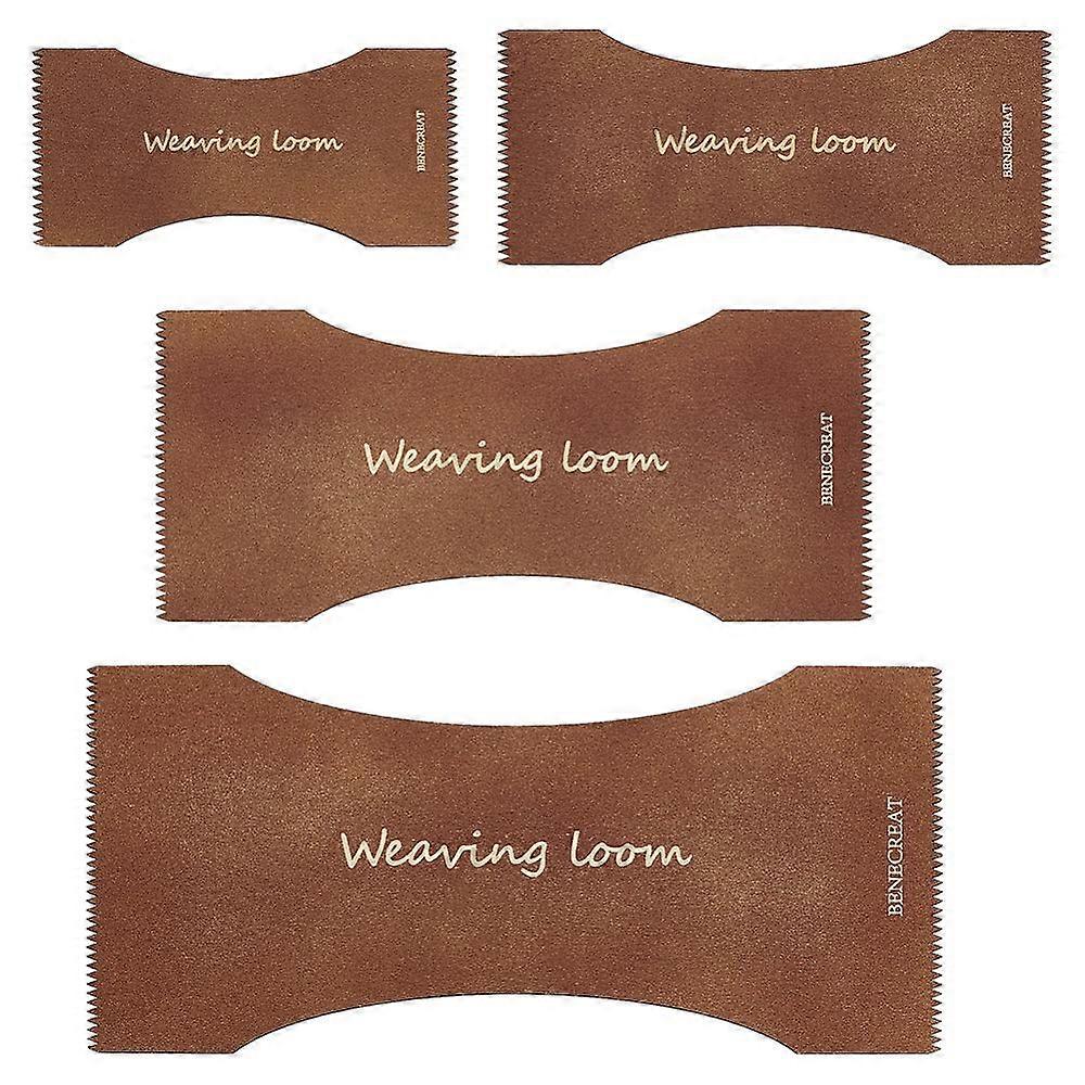 Wood Mini Tapestry Knitting Loom Tool Set Rectangle Saddle Brown 14~28x6.5~12.7x0.5cm 4pcs/set