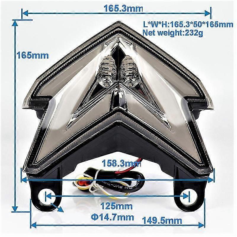 Motorcycle Led Taillight Brake Rear Turn Signal Indicator Lamp Tail Light For Z800 Zx6r Z125