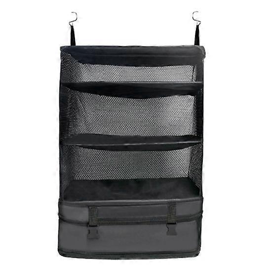 Travel Storage Bag 3-Layer Mesh Pockets High-Elastic Fixing Straps with Hanging Hook Durable Handle Storage Organizer
