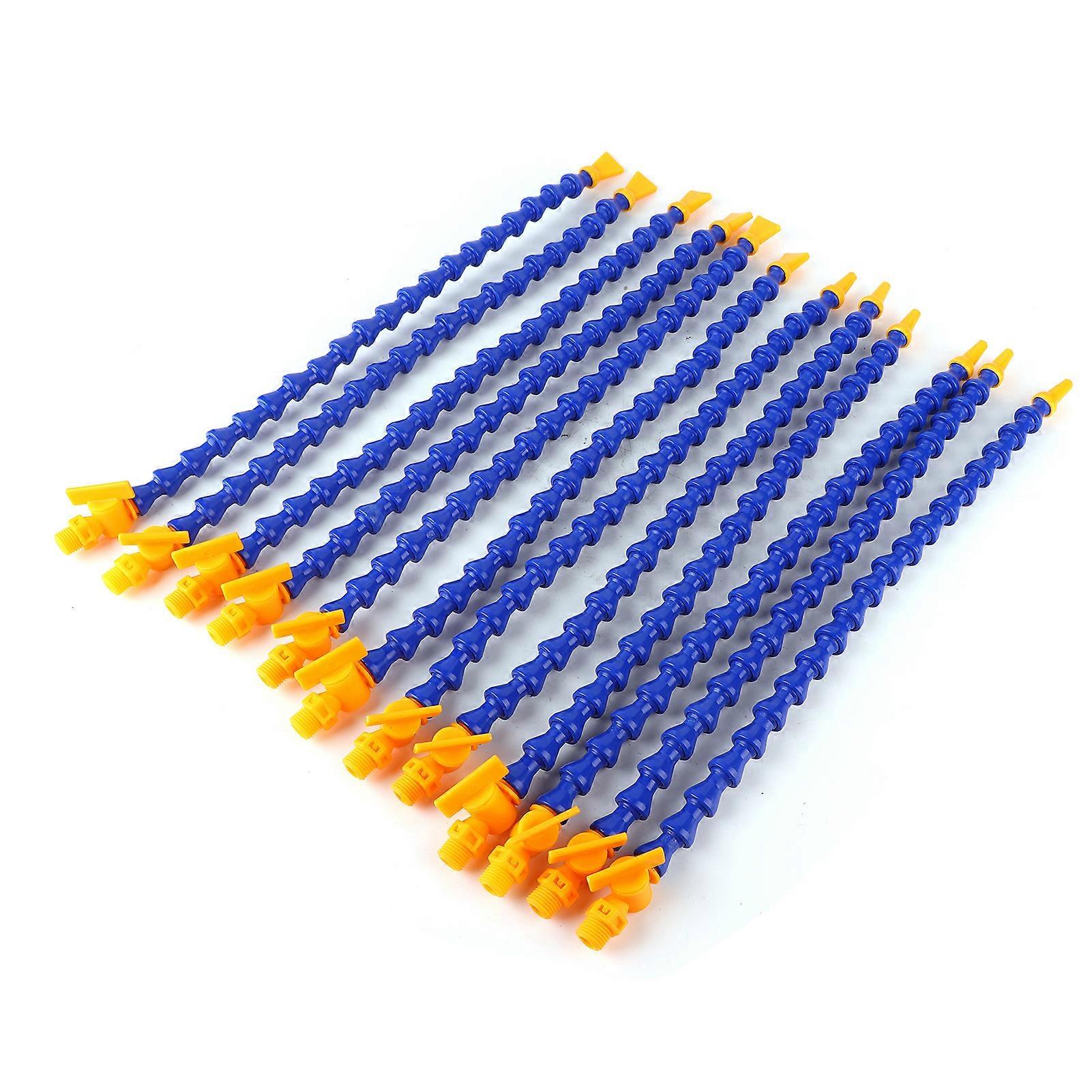 12pcs Flexible Water Oil Coolant Hose Cooling Tubes for CNC Lathe Machine, Round Flat Nose Pipe for Precision Cooling System