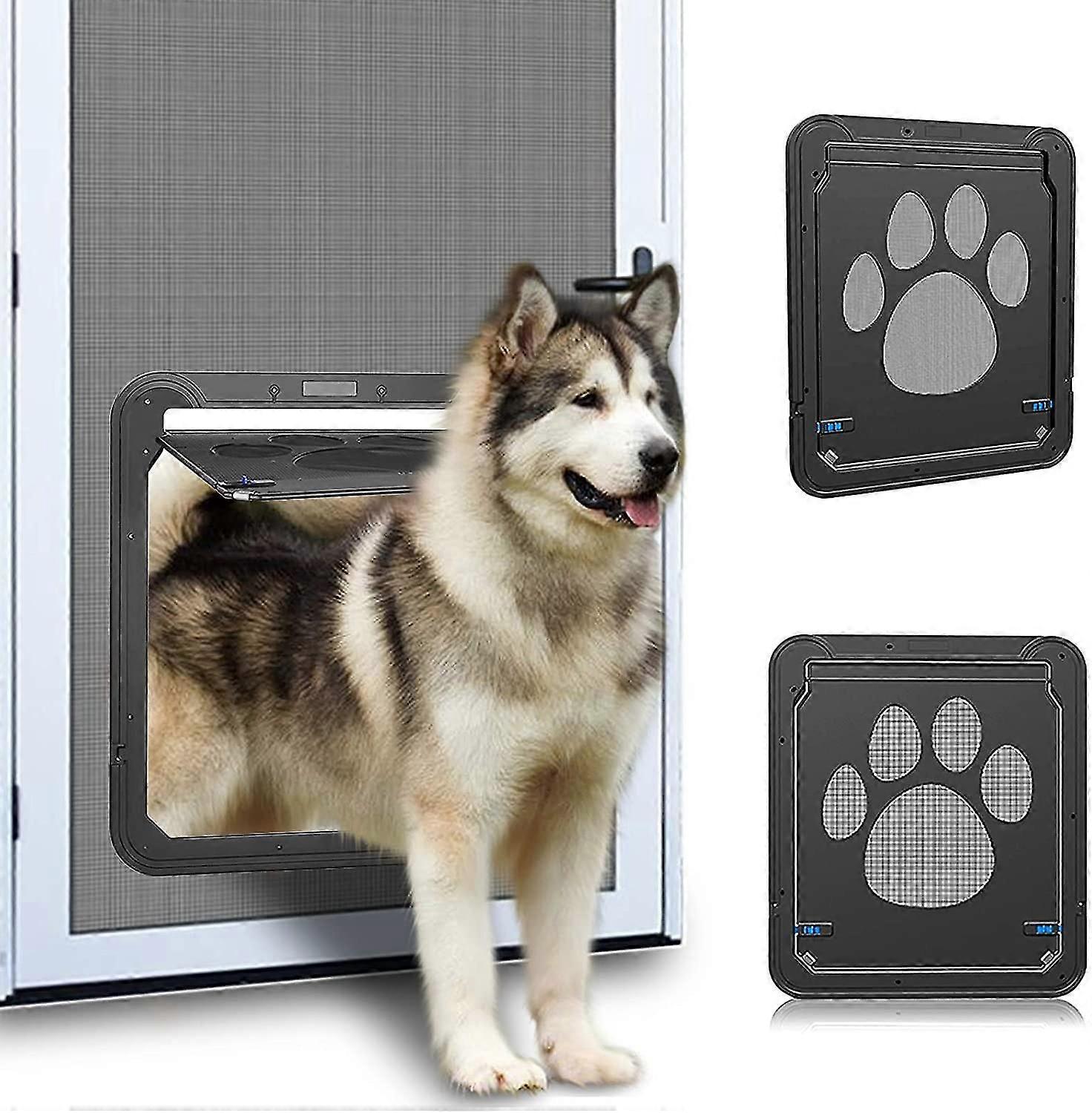 Dog Screen Door, Inside Door Flap 12x14x0.4 Inch, Loable Pet Screen Door, Magnetic Self-closing Screen Door With Loing Function, Sturdy Screen Doo