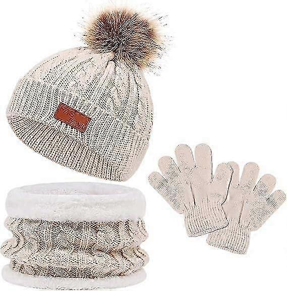 3 Pieces Kids Knitted Hat F And Gs Set