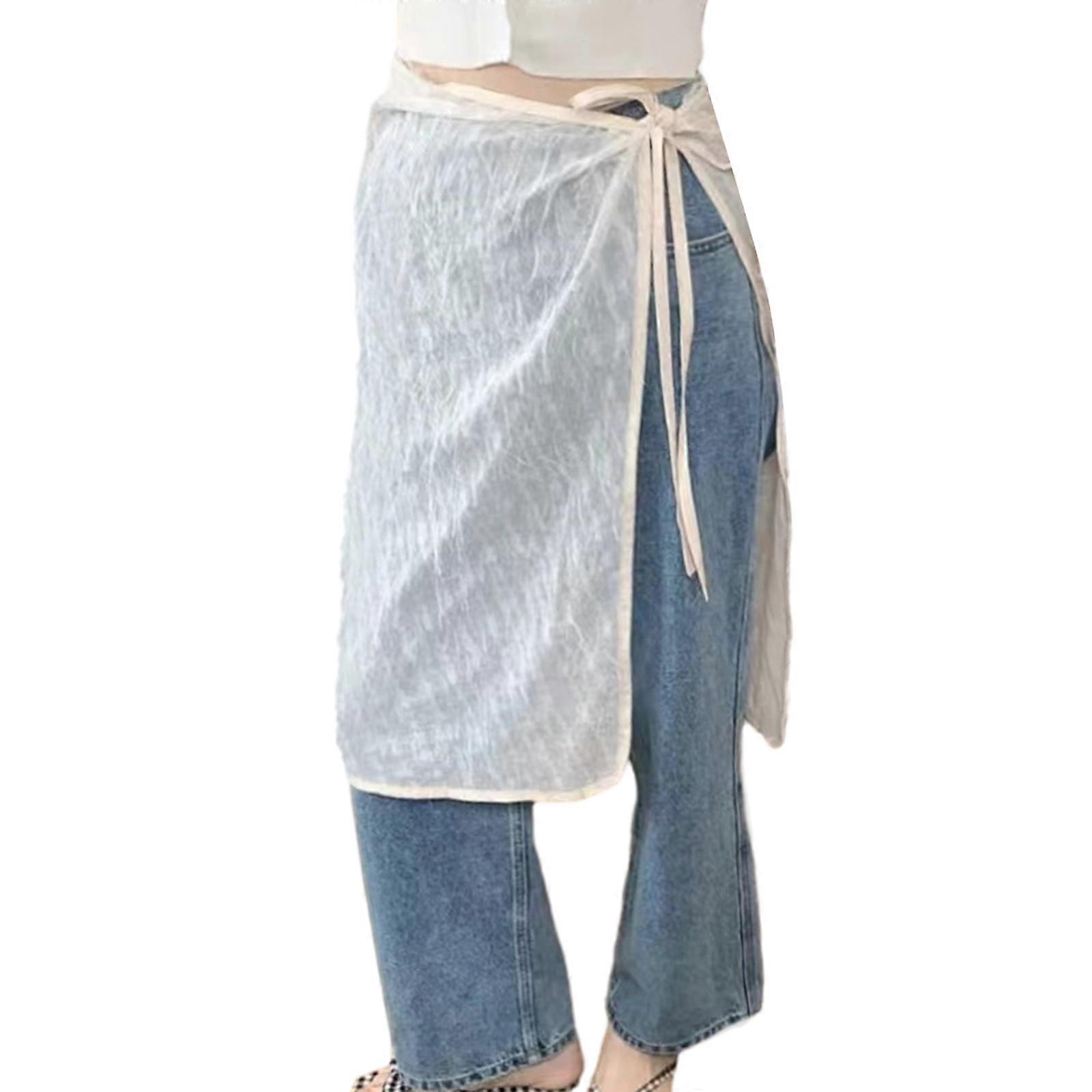 Nyári fűzős áttetsző réteges szoknya Strand takarók inghosszabbítók nőknek Félhosszú szoknya szexi kötszerek Wrap szoknya fehér