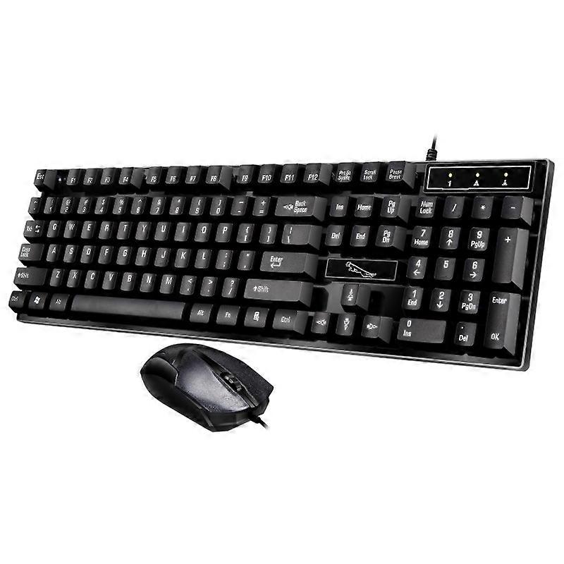 Perseguindo Leopard Q17 USB Wired Keyboard + Wired Mouse Set