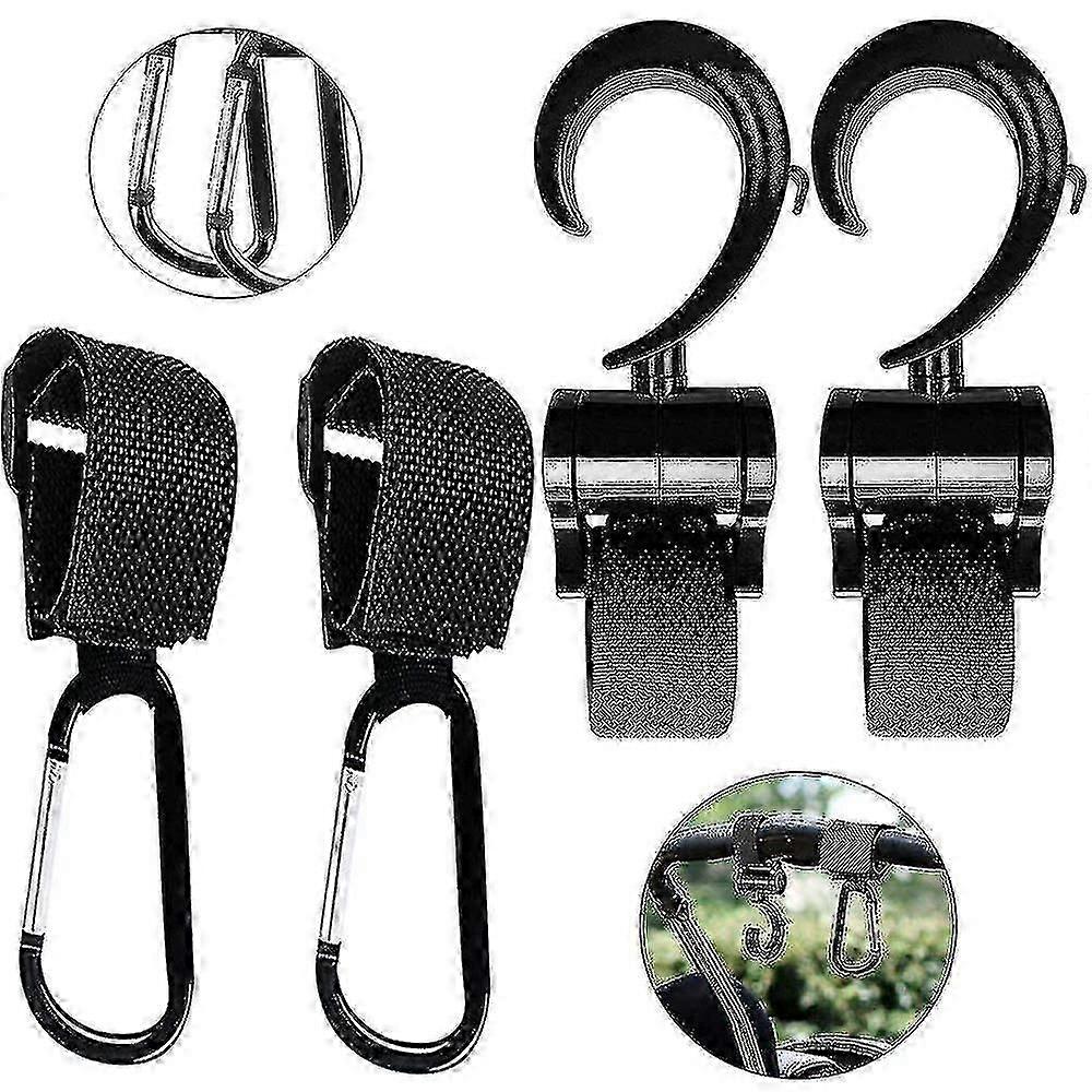 Stroller Hook, 4 Pieces Stroller Hook, Stroller Bag Holder, Diaper Bag Hook