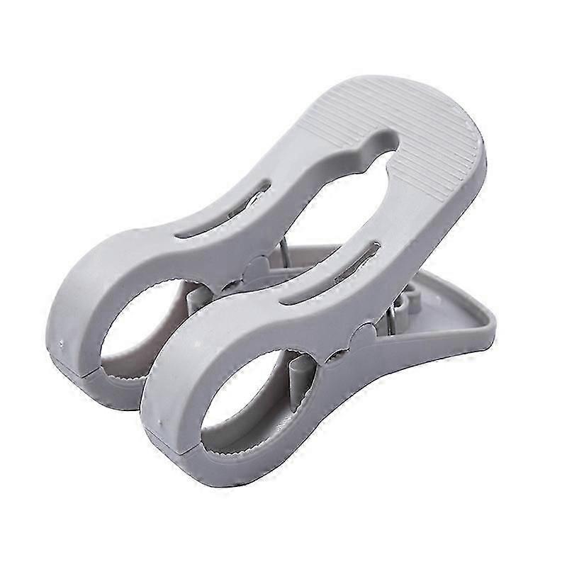 Gray Set of 4 Thick Plastic Multi-Function Clothes Pegs