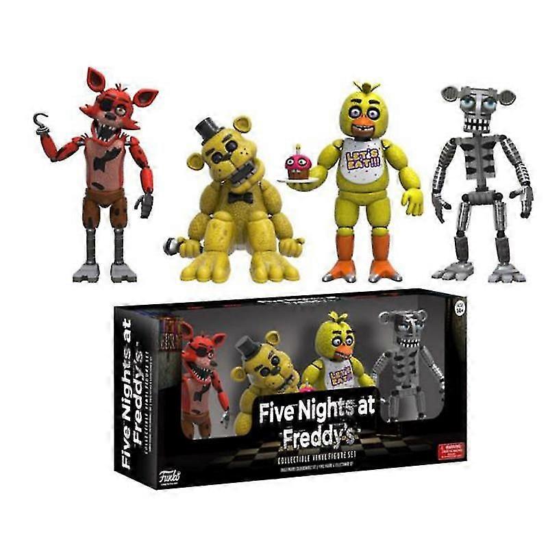 Fnaf الأمن خرق العمل شخصيات المفاصل المنقولة بوني ماكر فريدي تشيكا أنيمي الرقم PVC نموذج اللعب