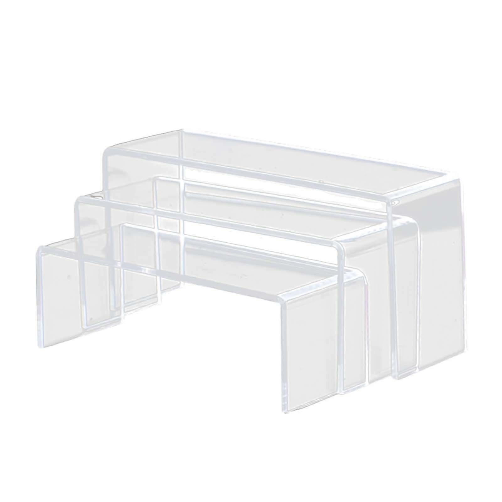 3x Acrylic Display Stand Display Riser Ladder Holder Organizer Rectangle Display