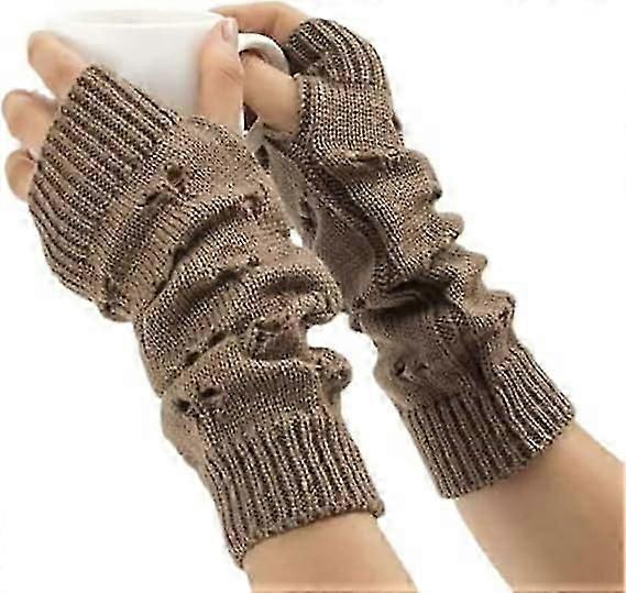 1 PCS Fingerless Ripped Long Sleeve Arm Warmers Y2k Arm Sleeve Harajuku
