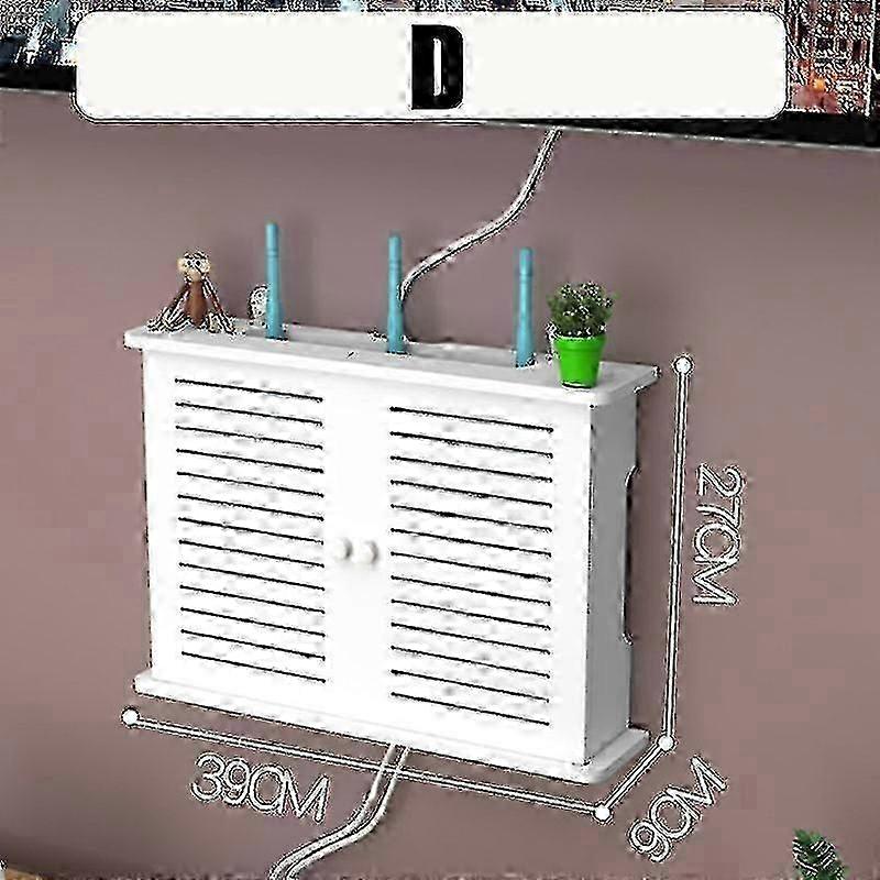 Wireless Wifi Router Shelf with Storage Boxes, Cable Power & Wire Bracket