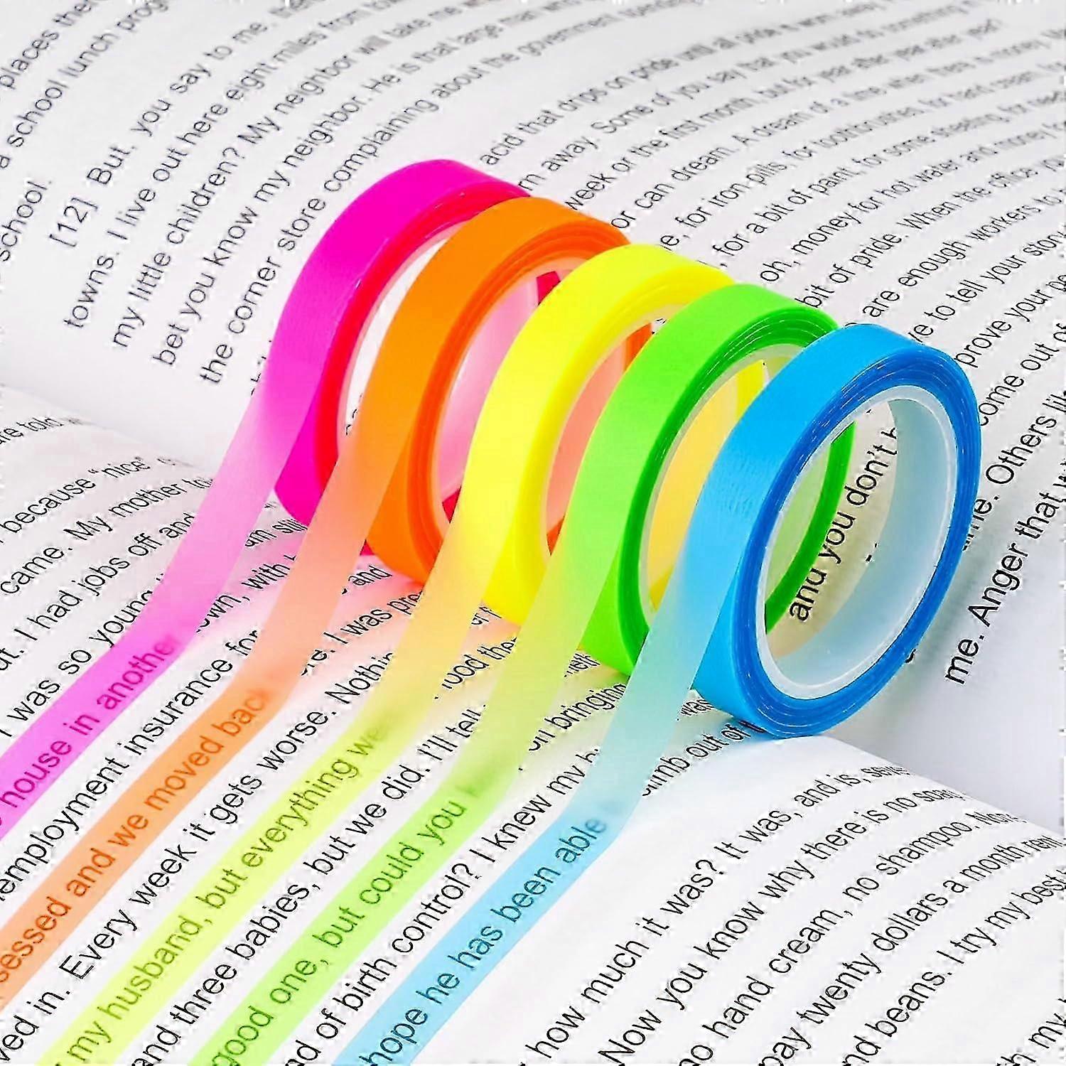 Highlighter Tape,Book Tabs, Transparent Sticky Notes, Bible Tabs, Clear Sticky Notes, Annotation Tabs Kit, Colorful Revision Stationery Supplies