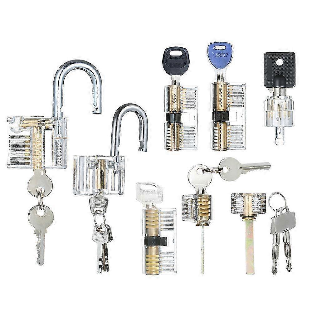 Transparent Practice Padlocks Set for Locksmith Training Ideal for Beginners and Professionals