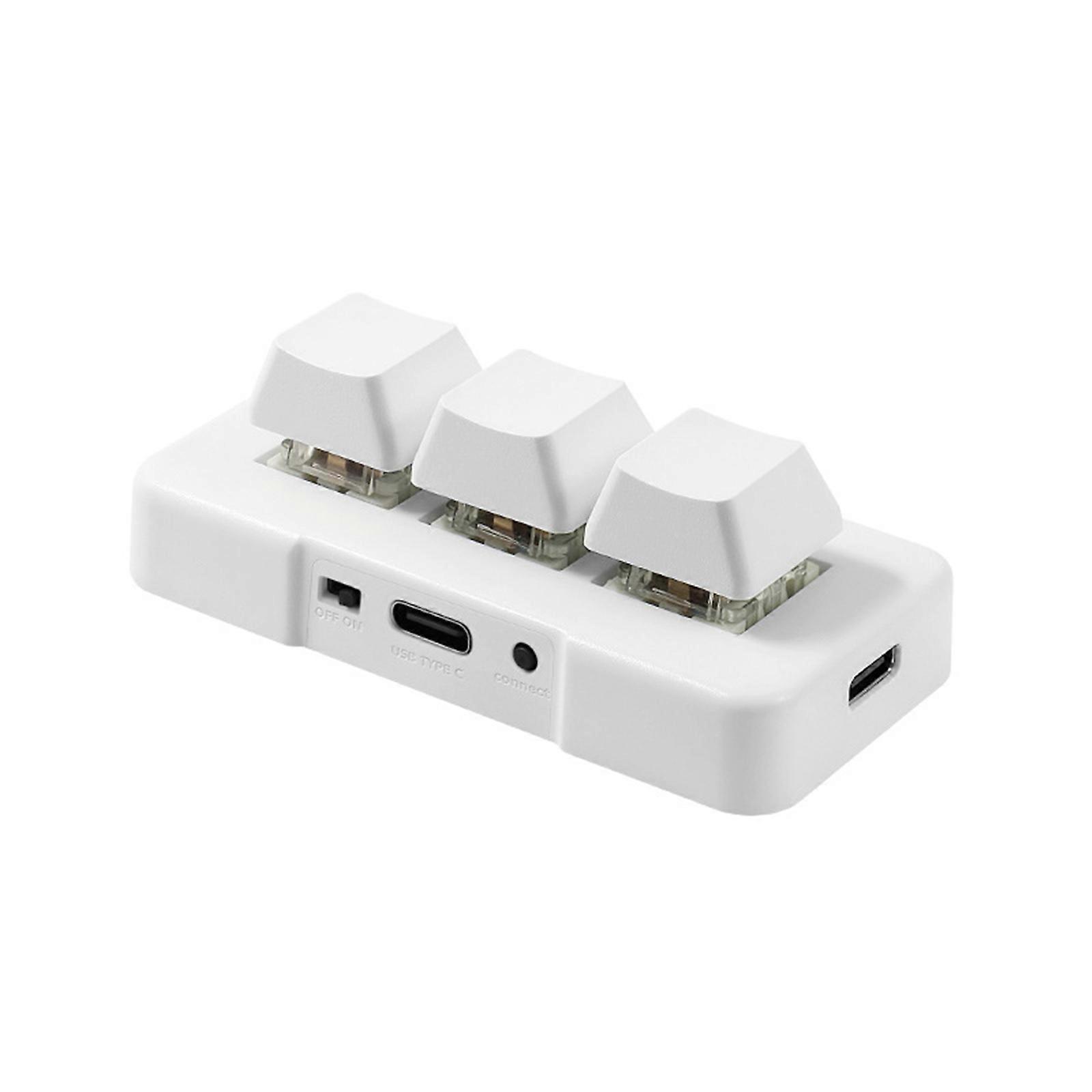 RGB 3 Keys Mini Keypad Programming Macro Keyboard Type-C Custom Gaming Mechanical Keyboard For E-sports Game Tablet White