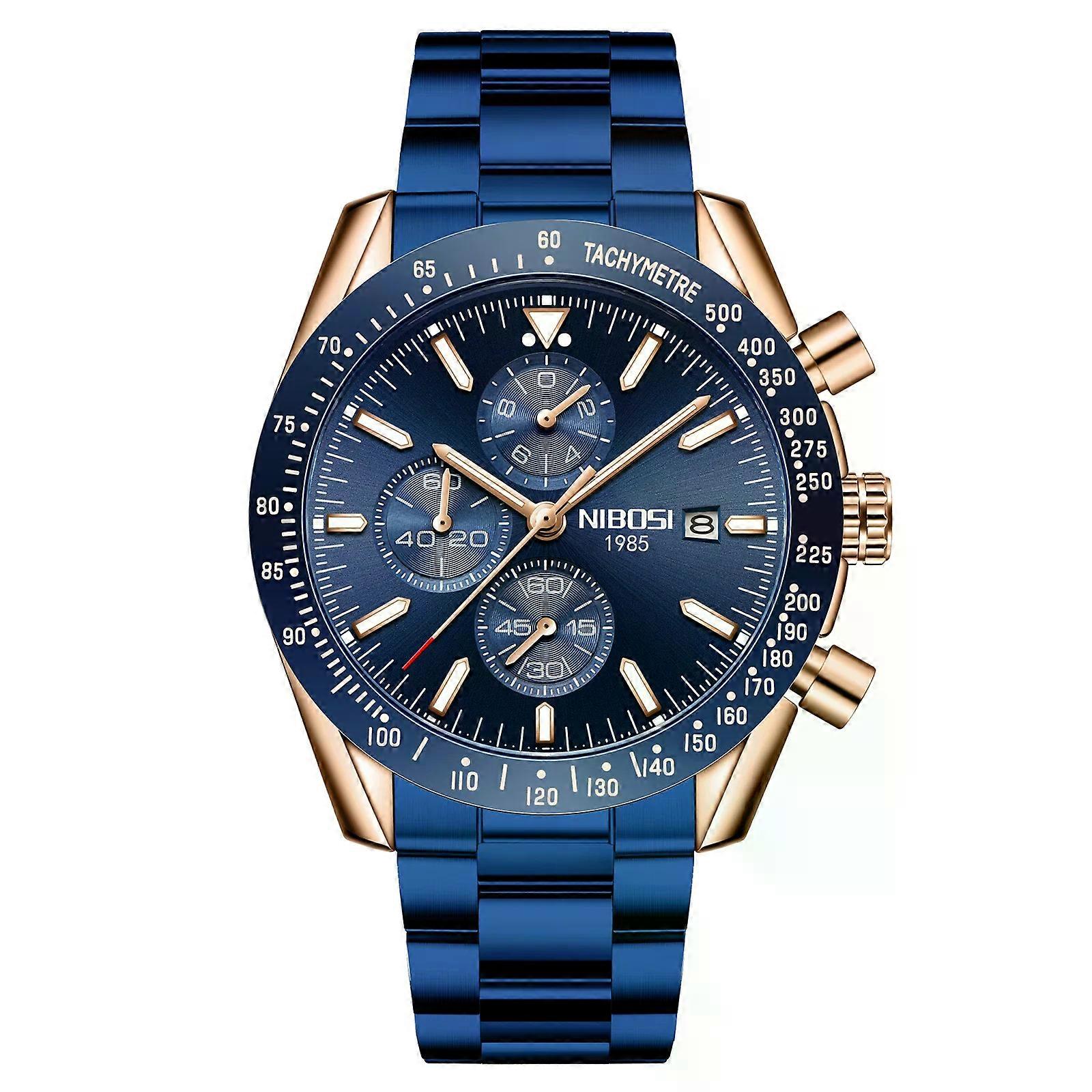 NIBOSI Gold-Tone Dress Watch - Scratch-Resistant Mineral Glass & Precise Timekeeping