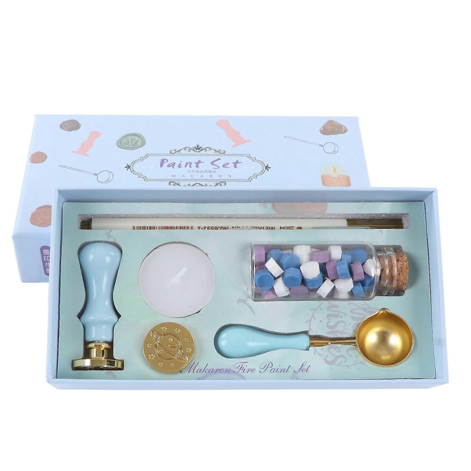 Wax Sealing Stamp Kit Clear Pattern Delicate Wax Detachable Handle DIY Wax Sealing Kit for DIY Invitations Letters Envelopes